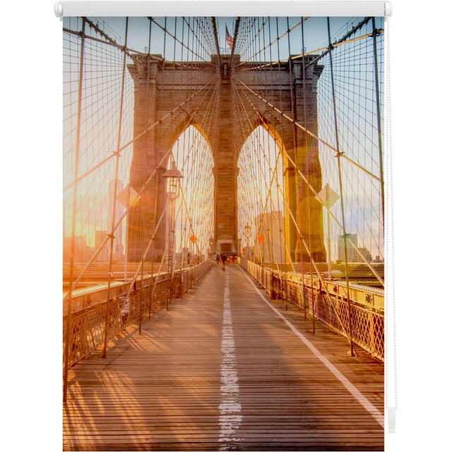 LICHTBLICK ORIGINAL Seitenzugrollo »Klemmfix Motiv Brooklyn Bridge«,  Lichtschutz, ohne Bohren, freihängend, bedruckt auf Rechnung | BAUR