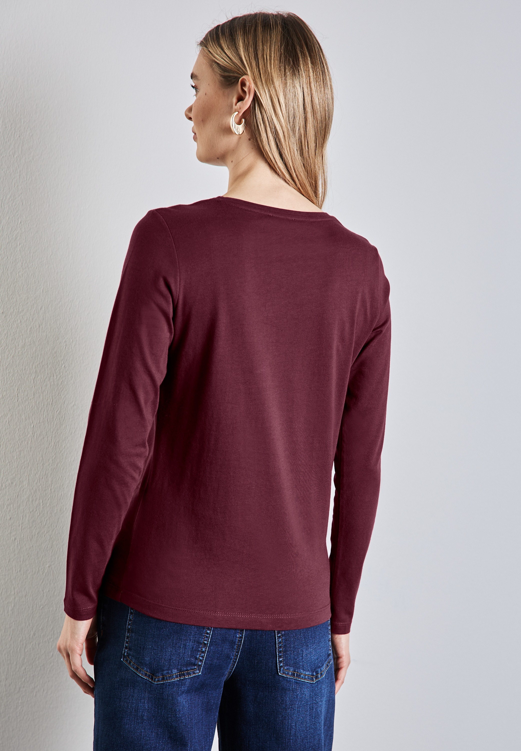 STREET ONE Langarmshirt, aus reiner Baumwolle