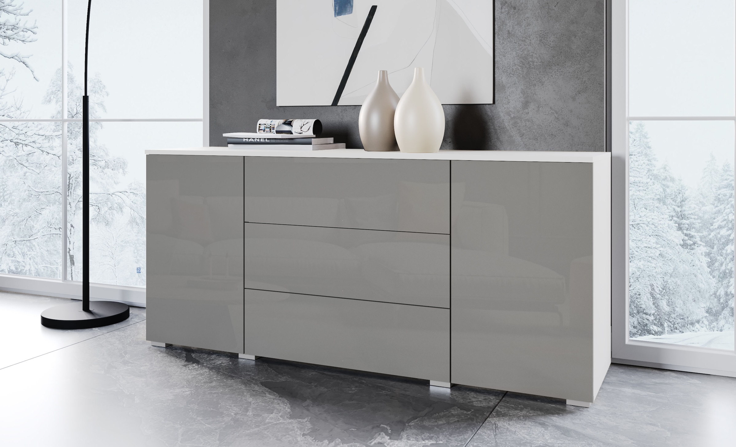 INOSIGN Sideboard "PARIS", (1 St.), Moderne 150cm breite grifflose Kommode, günstig online kaufen