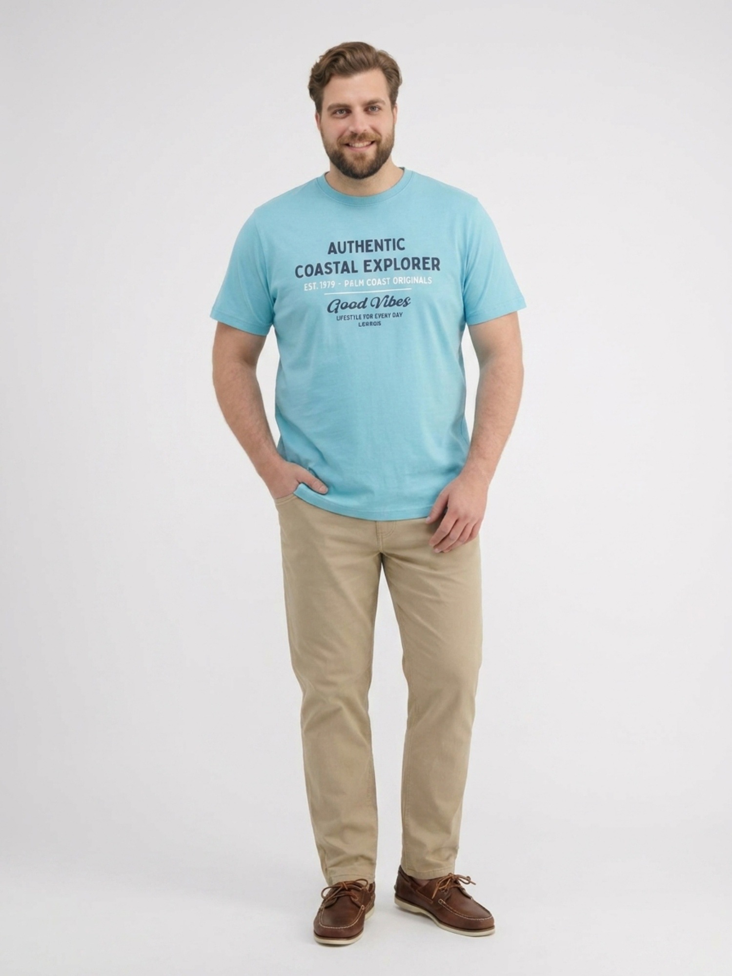 LERROS T-Shirt »Sommerliches T-Shirt aus Baumwolle mit O-Neck, große Größen«