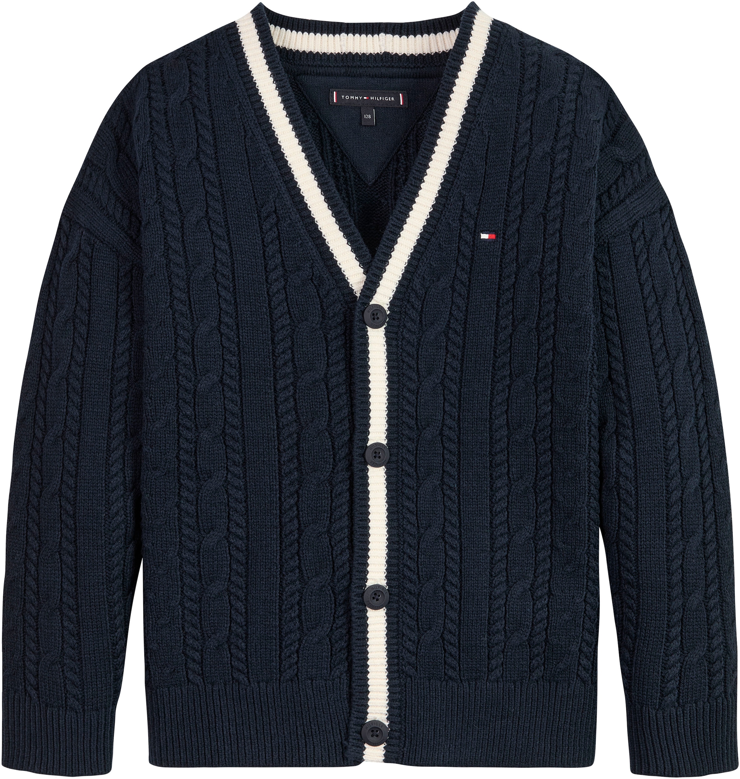 CABLE BAUR Strickjacke | »ESSENTIAL CARDIGAN« Tommy Hilfiger