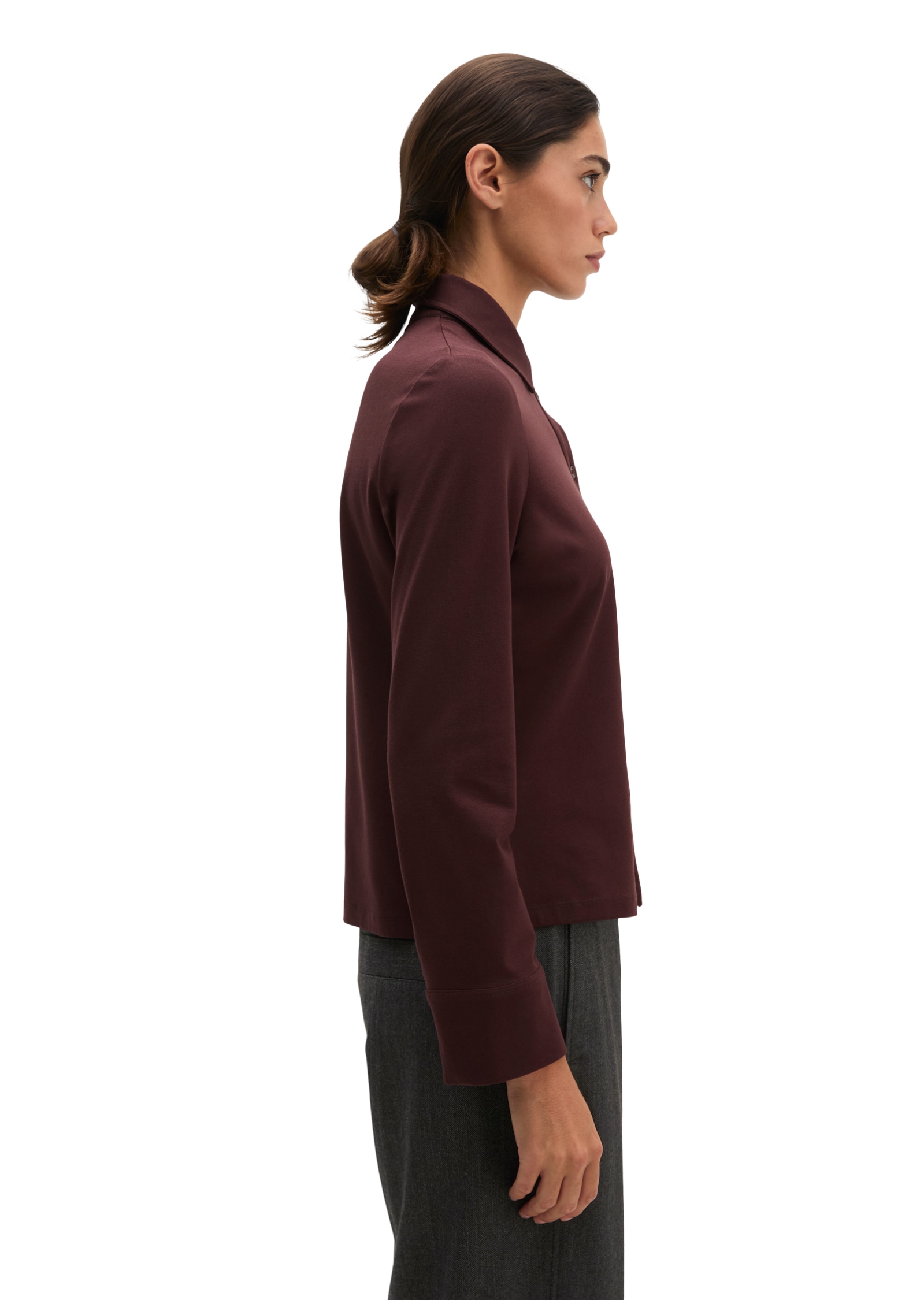 Marc O'Polo Hemdbluse aus Stretch-Baumwolle mit Paper-Finish