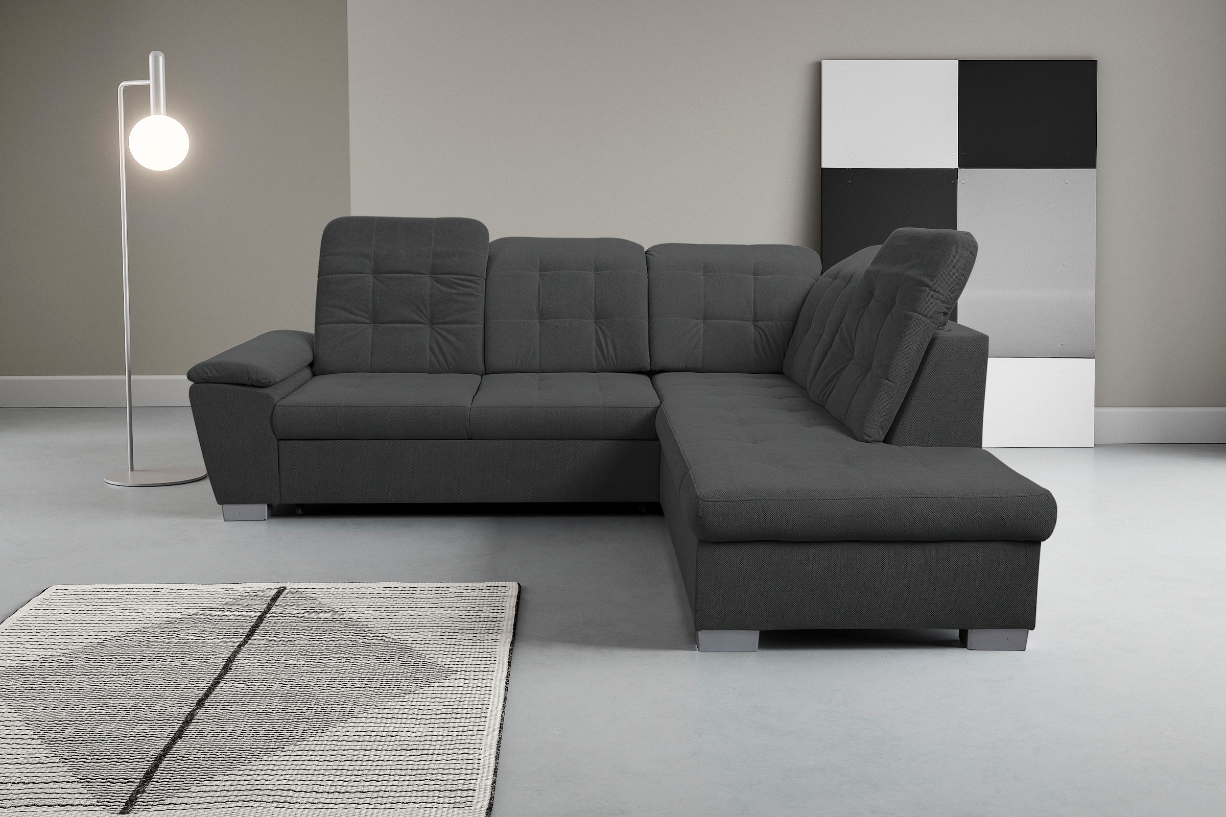 WERK2 Ecksofa "Bonny inkl. Kopfteilverstellung, Bettfunktion, Stauraum, Bre günstig online kaufen