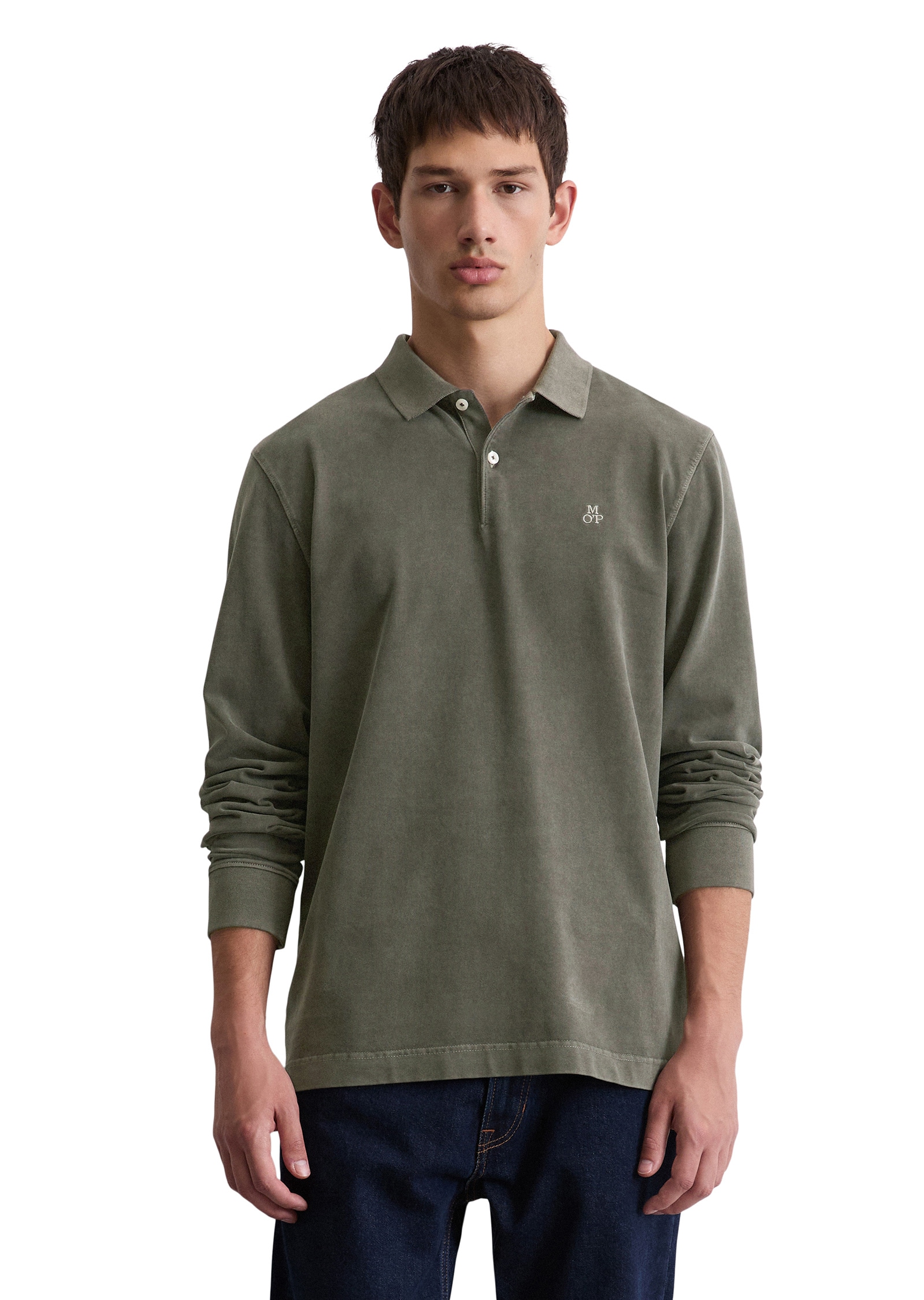 Marc OPolo Langarm-Poloshirt "aus reiner Bio-Baumwolle" günstig online kaufen