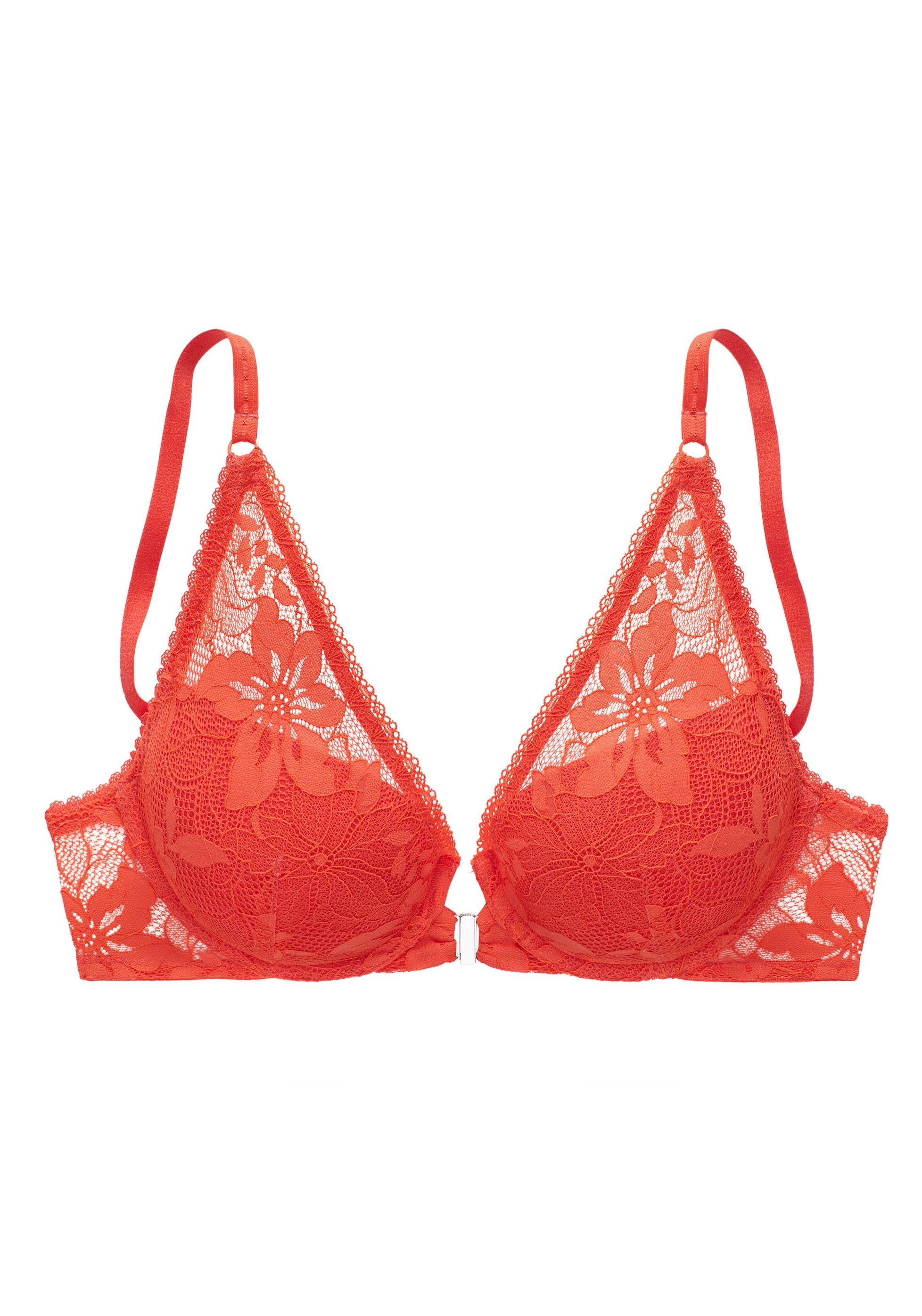 LASCANA Push-up-BH, mit Bügel, aus floraler Jacquardspitze, Dessous
