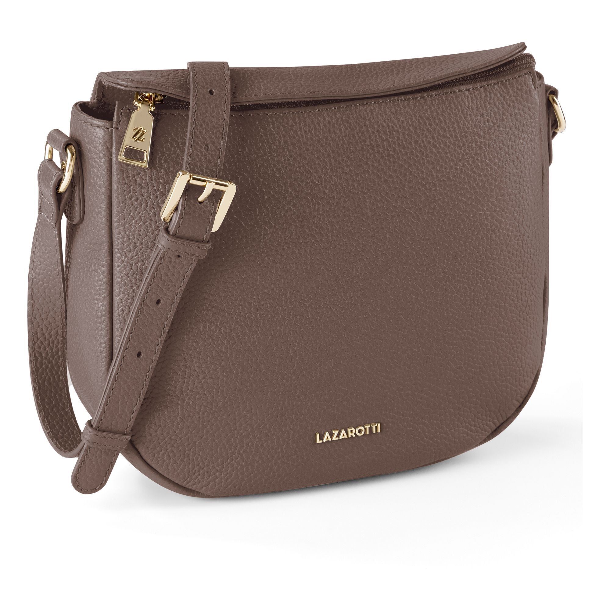 Lazarotti Umhängetasche »Bologna Leather Crossbody Umhängetasche Leder 25 cm«