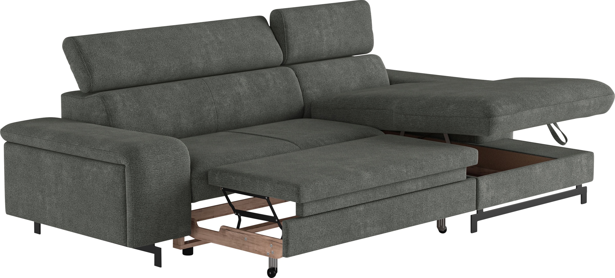 COTTA Ecksofa »Emma L-Form«, mit Kopfteilverstellung, wahlweise mit Bettfunktion & Bettkasten