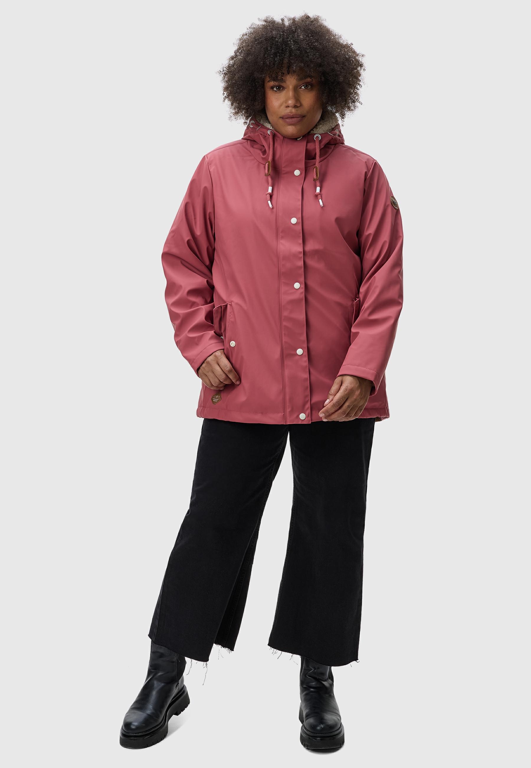 Ragwear Regenjacke "Marge", mit Kapuze, warm gefütterter Damen Winter Regenmantel