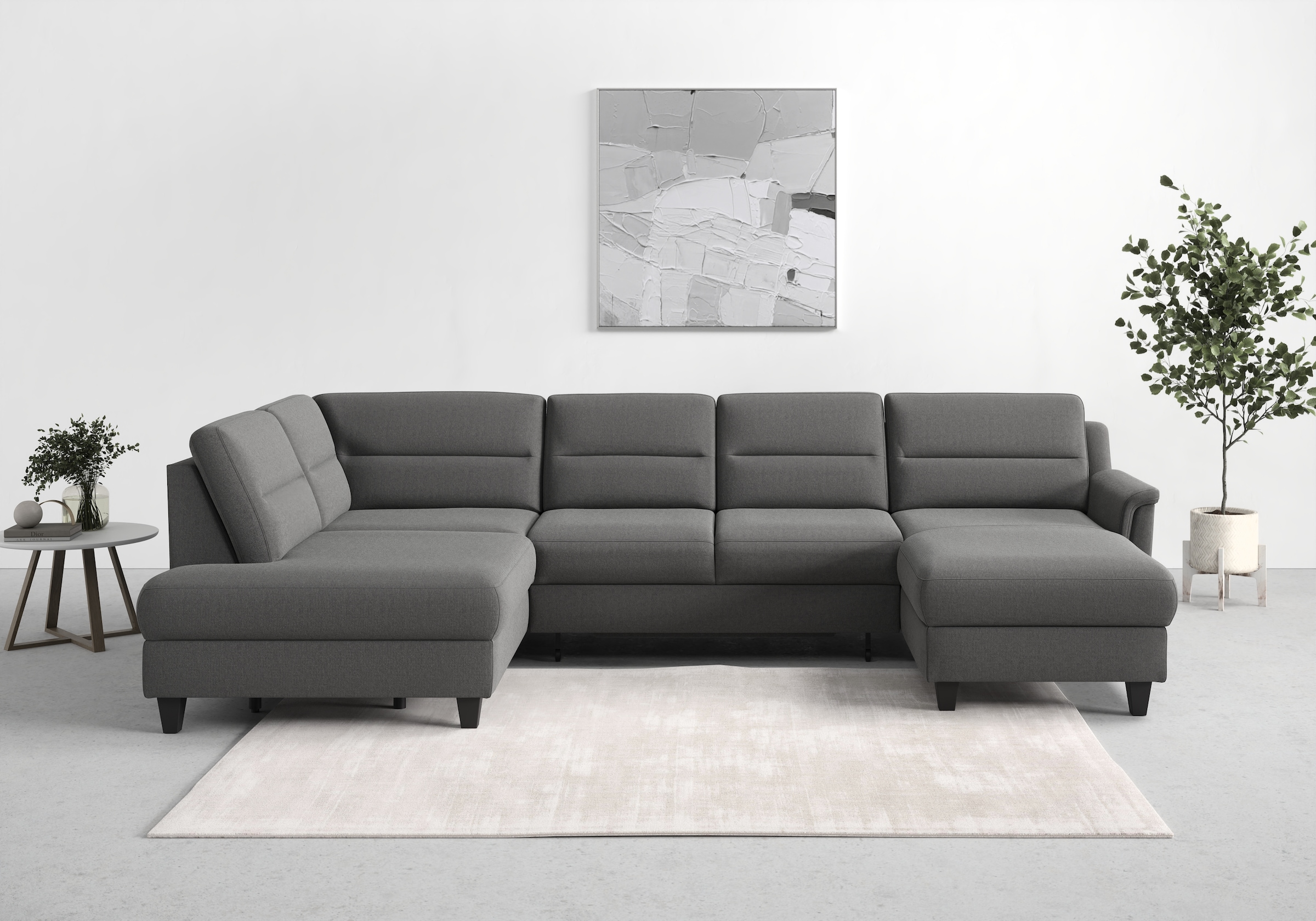 sit&more Wohnlandschaft "Farö U-Form" inklusive Federkern, wahlweise mit Schlaffunktion und Bettkasten