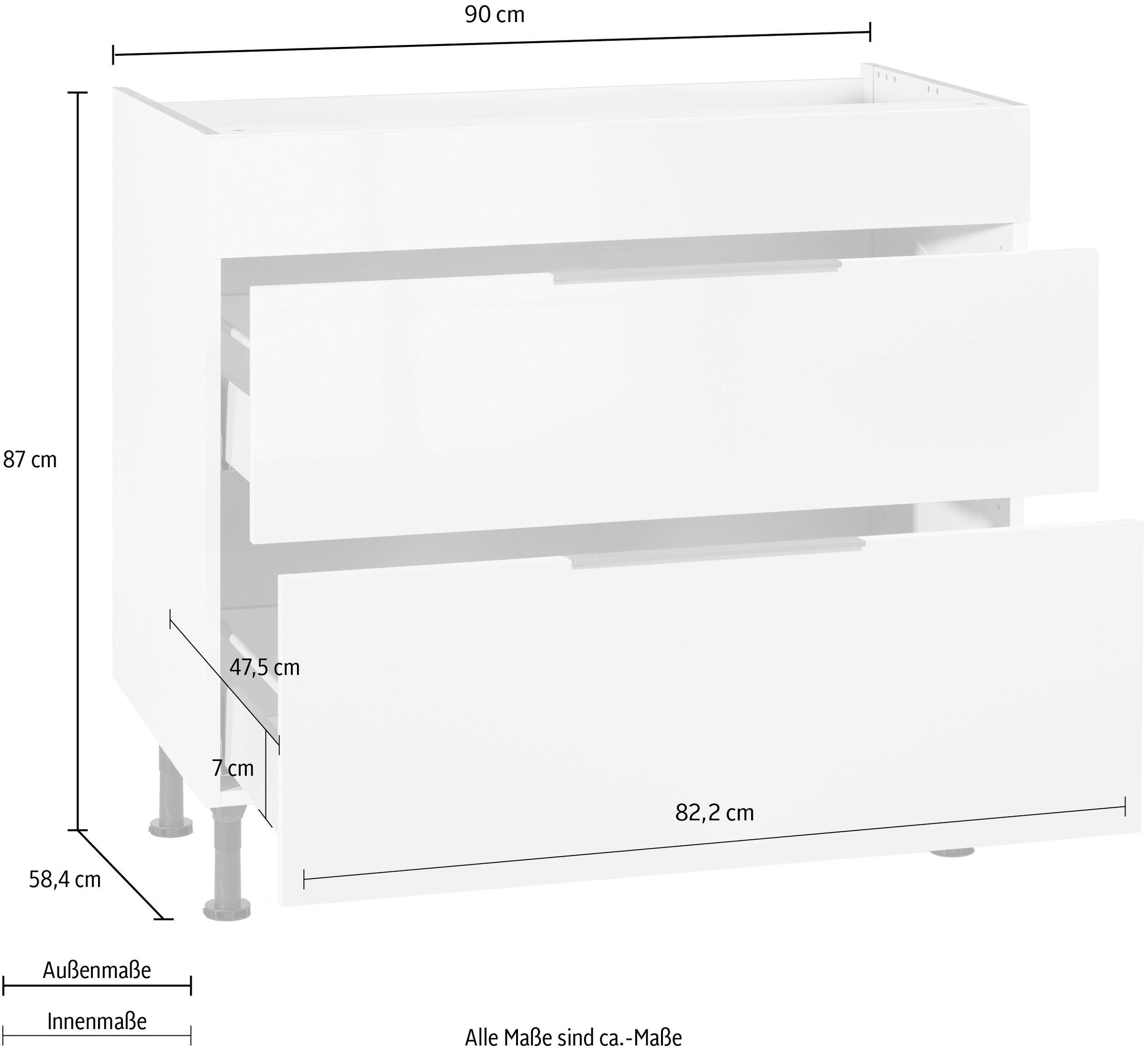 OPTIFIT Kochfeldumbauschrank »Tara«, mit Vollauszug und Soft-Close-Funktion, Breite 90 cm