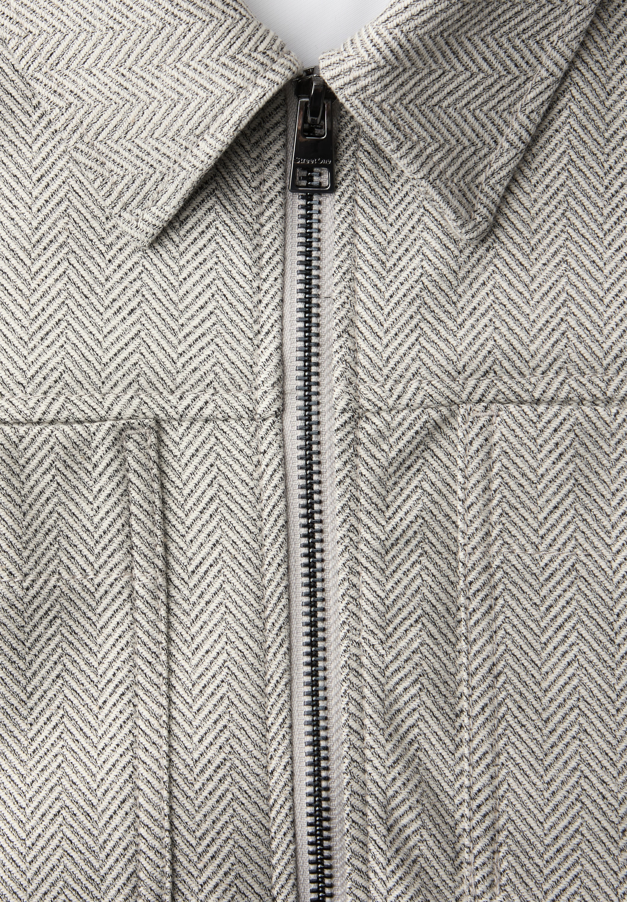 STREET ONE Blouson ohne Kapuze mit Fischgrätmuster und Zipper