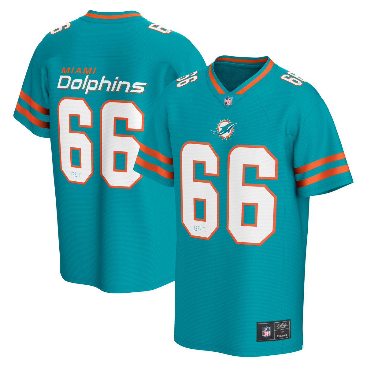 FANATICS Kinder Footballtrikot "Fanatics Trikot Miami Dolphins Core Foundation", blau, Gr. XL, 100% Polyester, Trikots