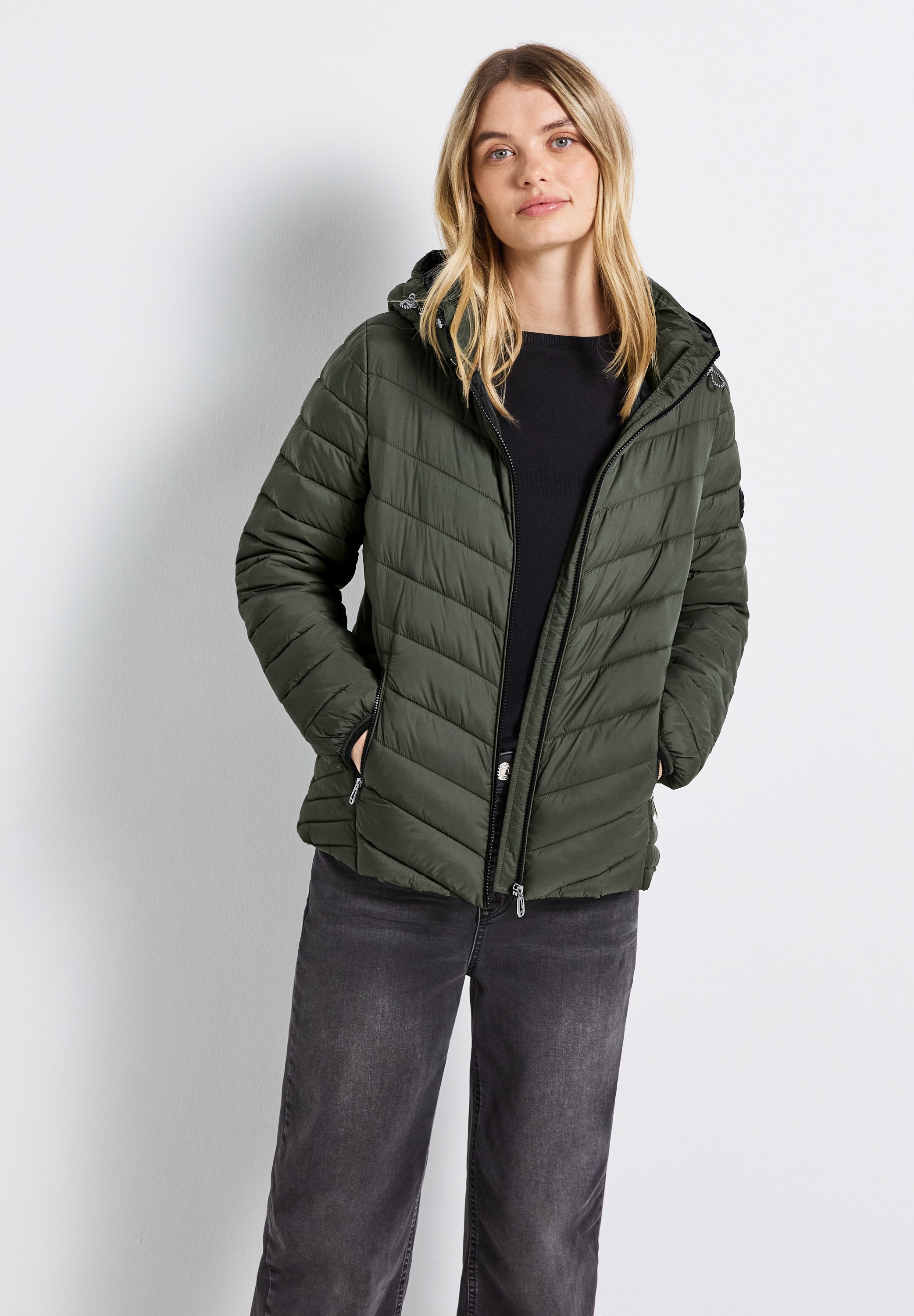 STREET ONE Steppjacke, mit Kapuze, mit Kapuze mit Gummizug günstig online kaufen