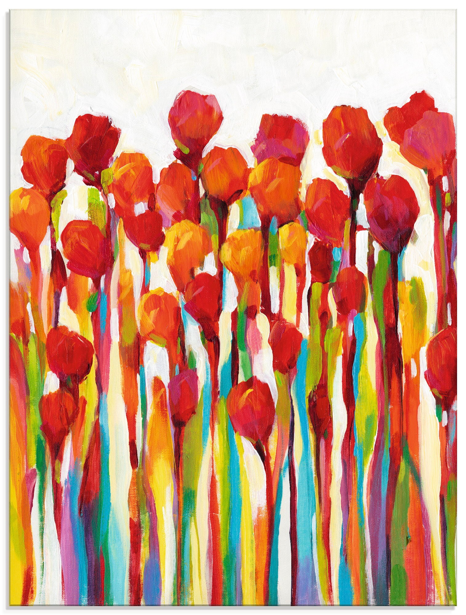 Artland Glasbild "Strotzen mit Farben I", Blumenwiese, (1 St.), in verschiedenen Größen