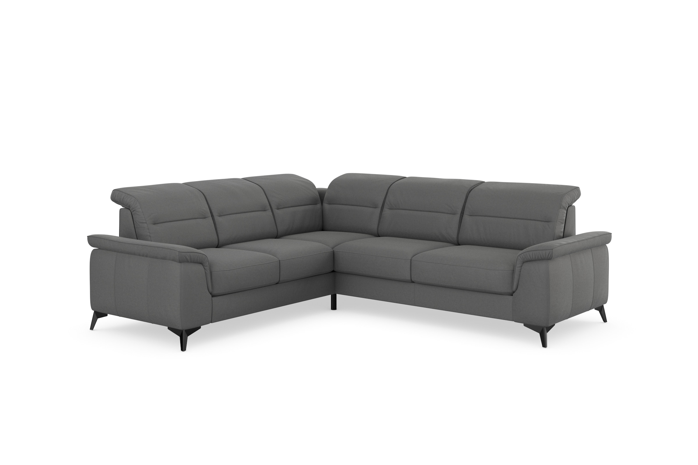 sit&more Ecksofa »Sinatra L-Form«, optinal mit Kopfteilverstellung und Armteilfunktion, Metallfüße