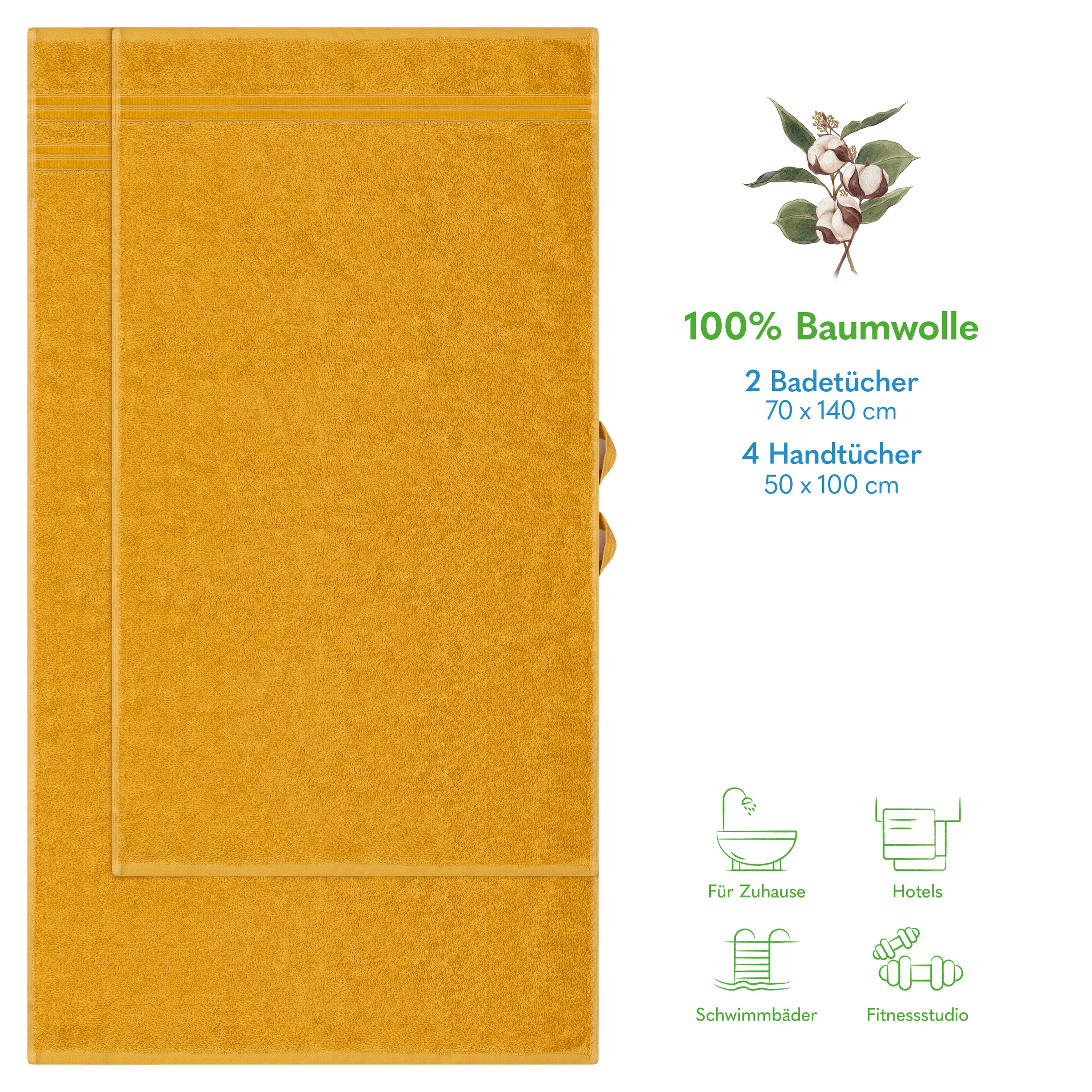 HAMMETEX Handtuch Set "6-teiliges Handtuch Set, 100% Baumwolle, Weich & Sau günstig online kaufen