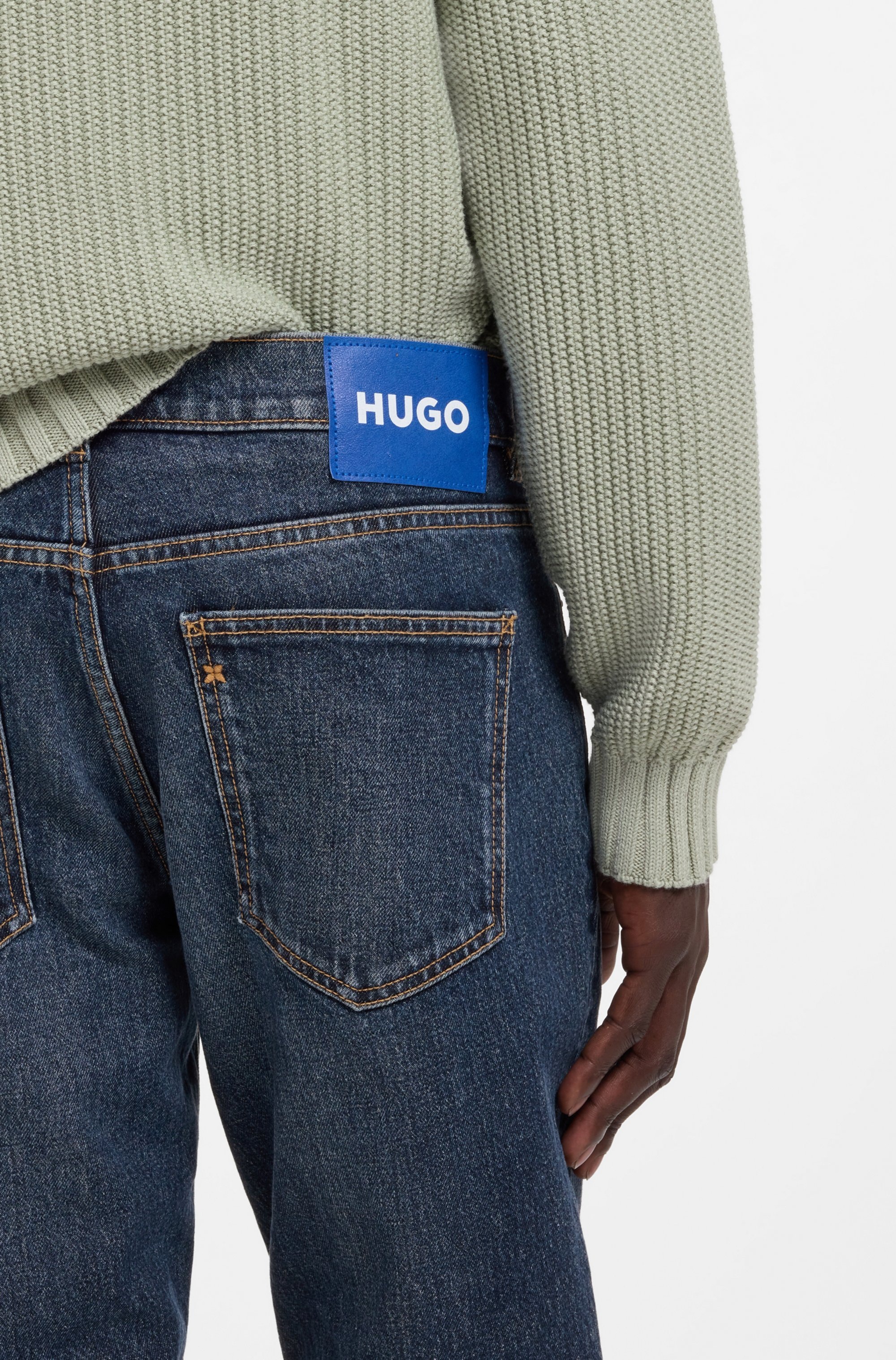 HUGO Blue Tapered-fit-Jeans "Brody" mit Stone-washed-Finish günstig online kaufen