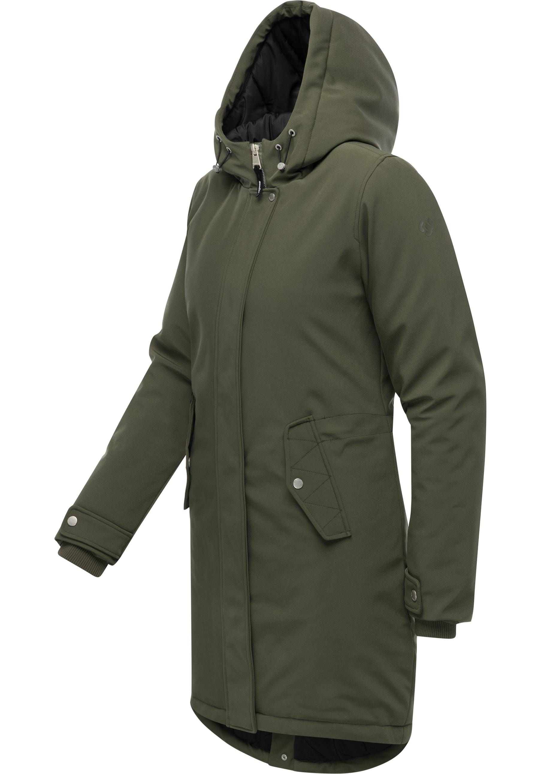 Ragwear Softshellmantel »Itiga« Wasserdichter Übergangsmantel mit Taillenzugband