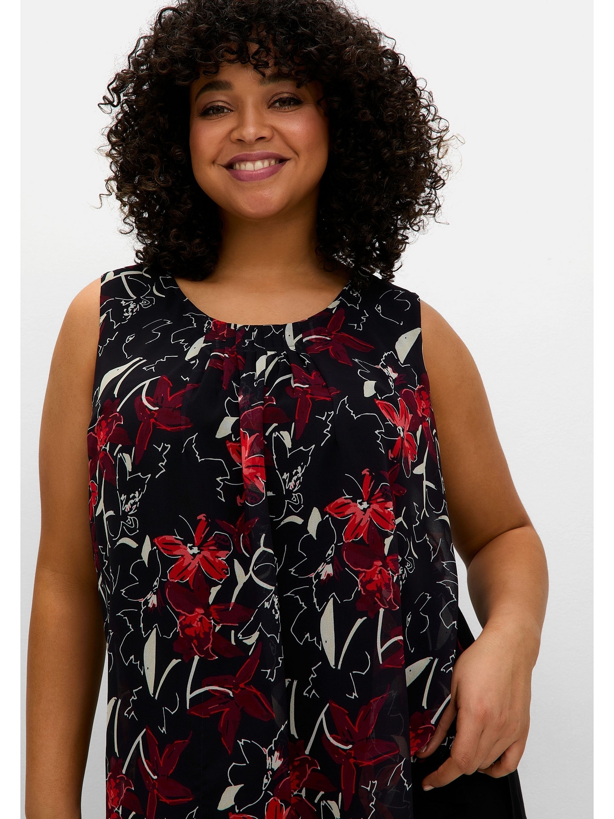 Sheego Tanktop »Große Größen«, doppellagig mit Chiffon
