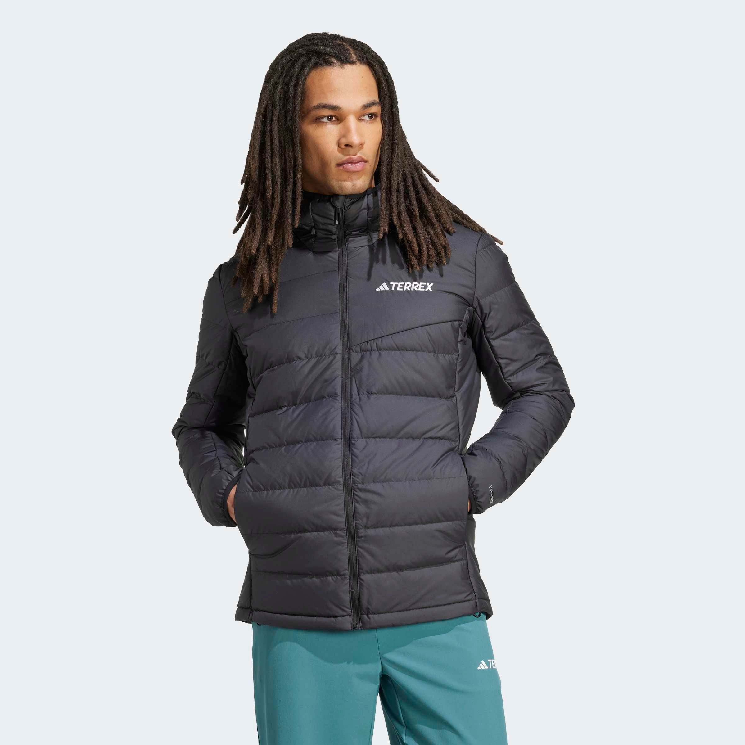 adidas TERREX "MULTI LIGHT DOWN CLIMAWARM HOODED T" sportlicher Stil, für Wandern, mit Reißverschluss, aus Polyester