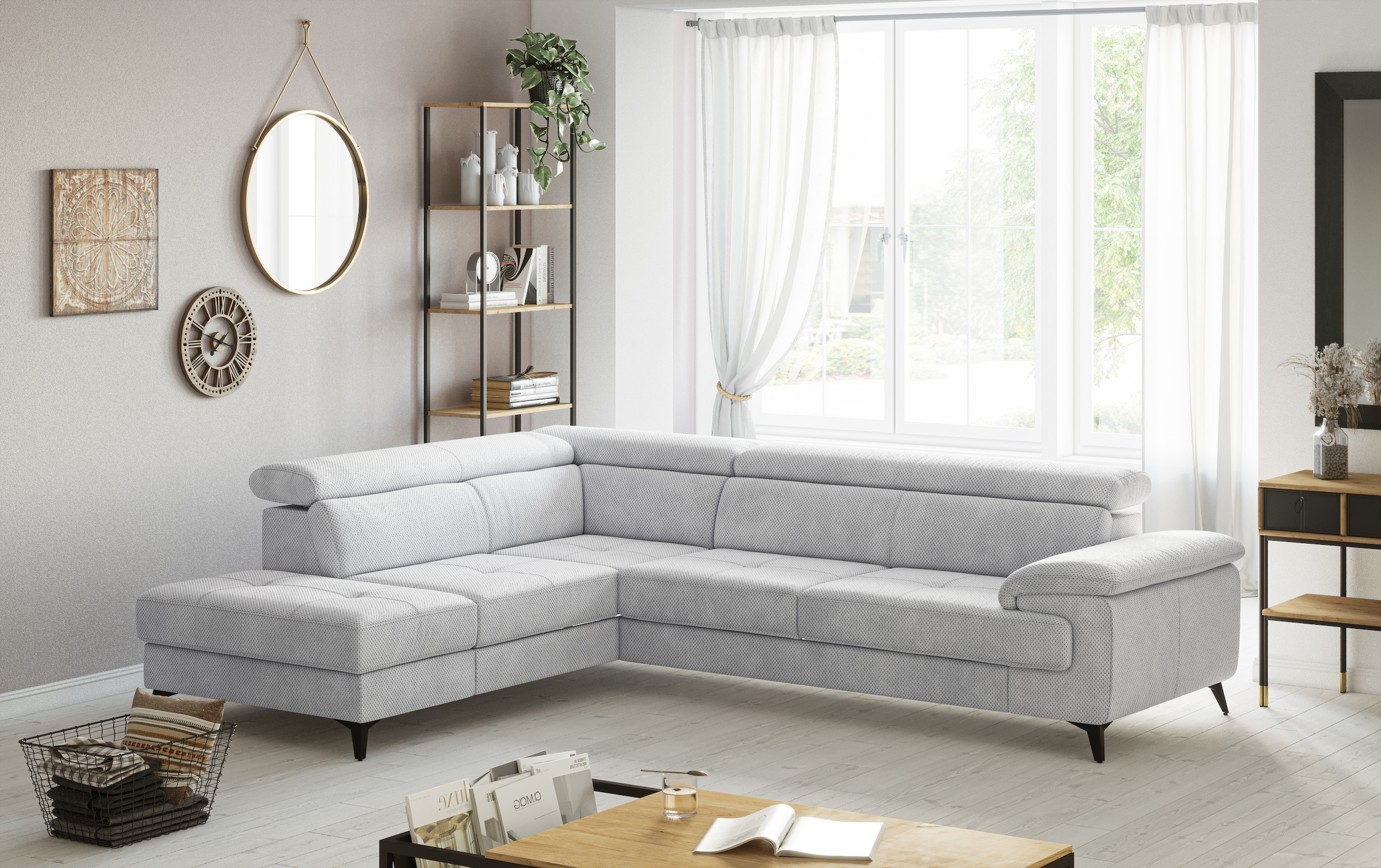 OTTO home Ecksofa "Astra L-Form, B: 286 cm" mit Kopfteilverstellung, optional Schlaffunktion & Bettkasten