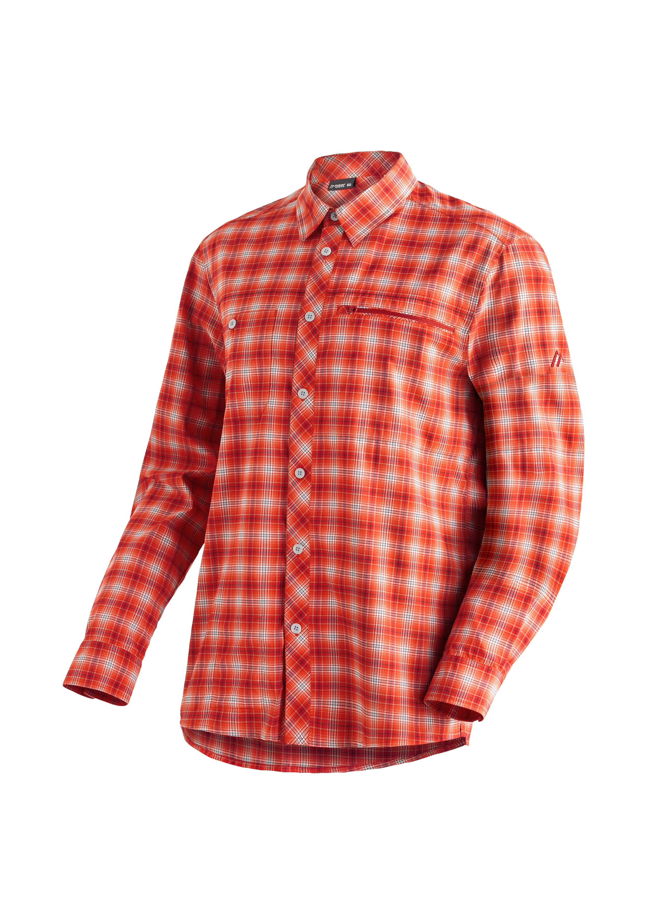 Maier Sports "Kasen L/S M" Herren Hemd langarm, karriertes Freizeithemd, Langarmhemd, Regular Fit