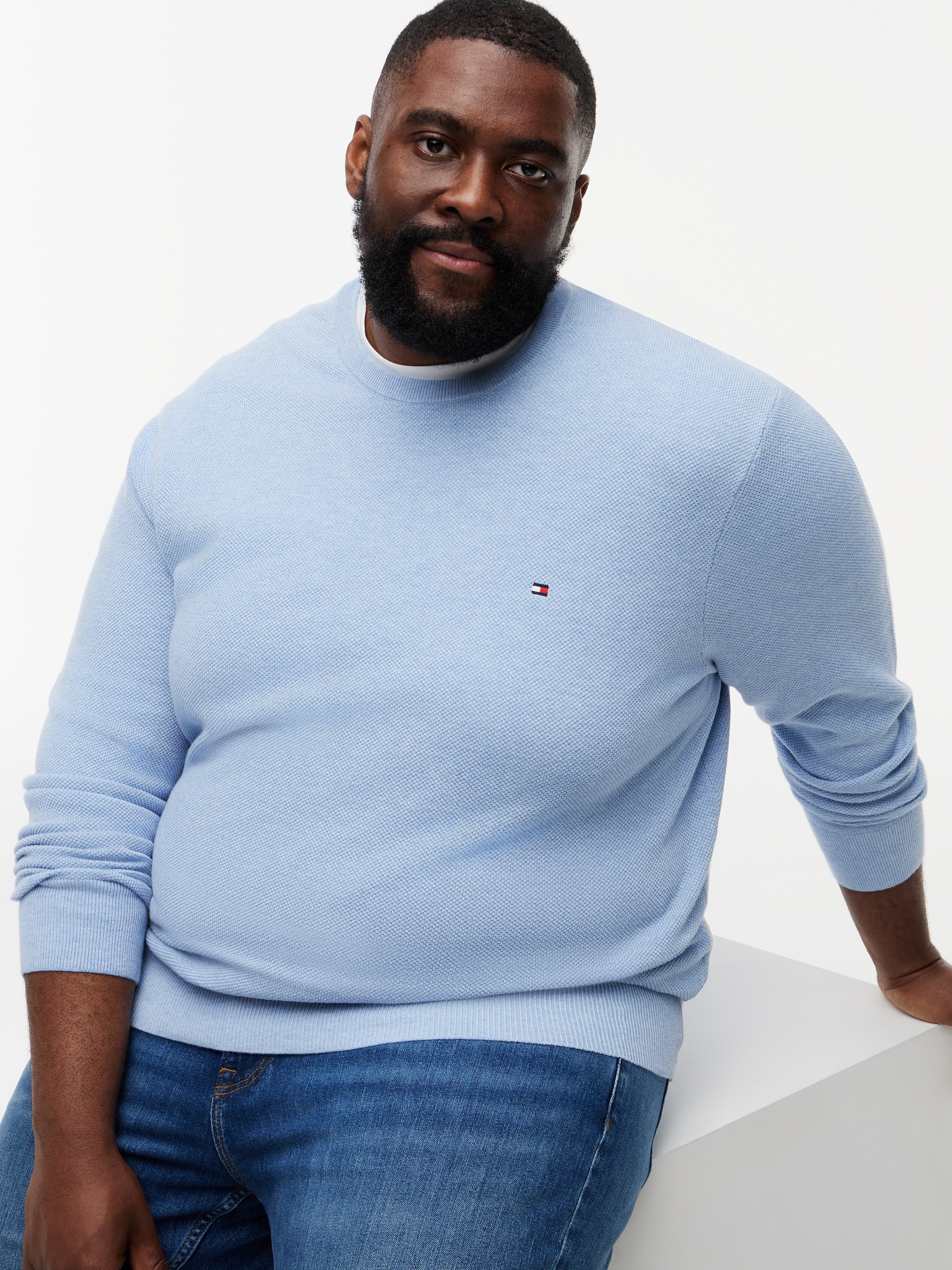 Tommy Hilfiger Big & Tall Rundhalspullover "ESSENTIAL STRUCTURE CREW NECK" günstig online kaufen