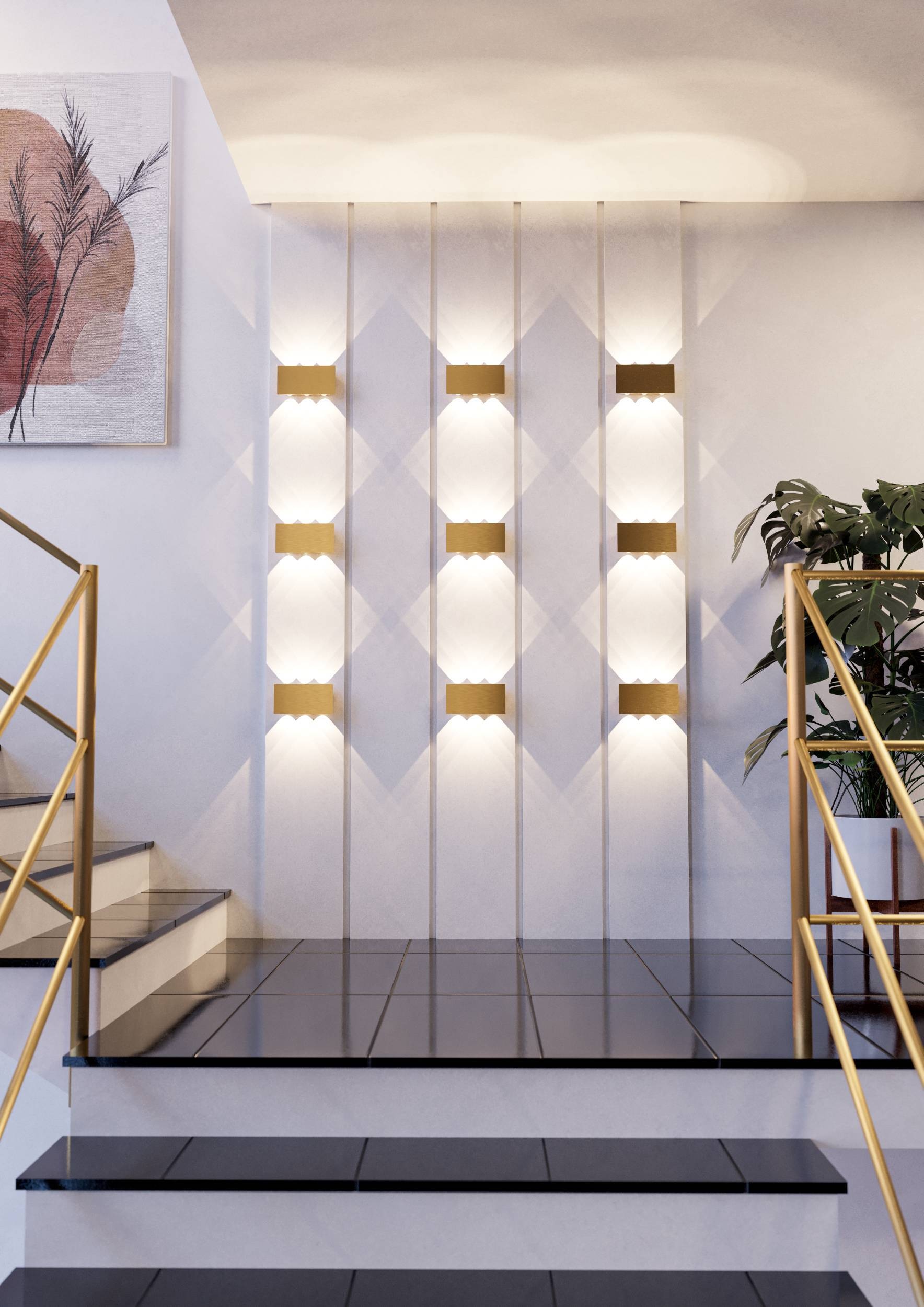 EGLO Wandleuchte »Talamello Wandlampe, Wandspot, Metall, indirekte Beleuchtung, Lampe« LED-Modul 1 Stk. Warmweiß Wand-/Deckenleuchte - L20 x H10 x AL4 cm - gold gebürstet - 6W inkl.