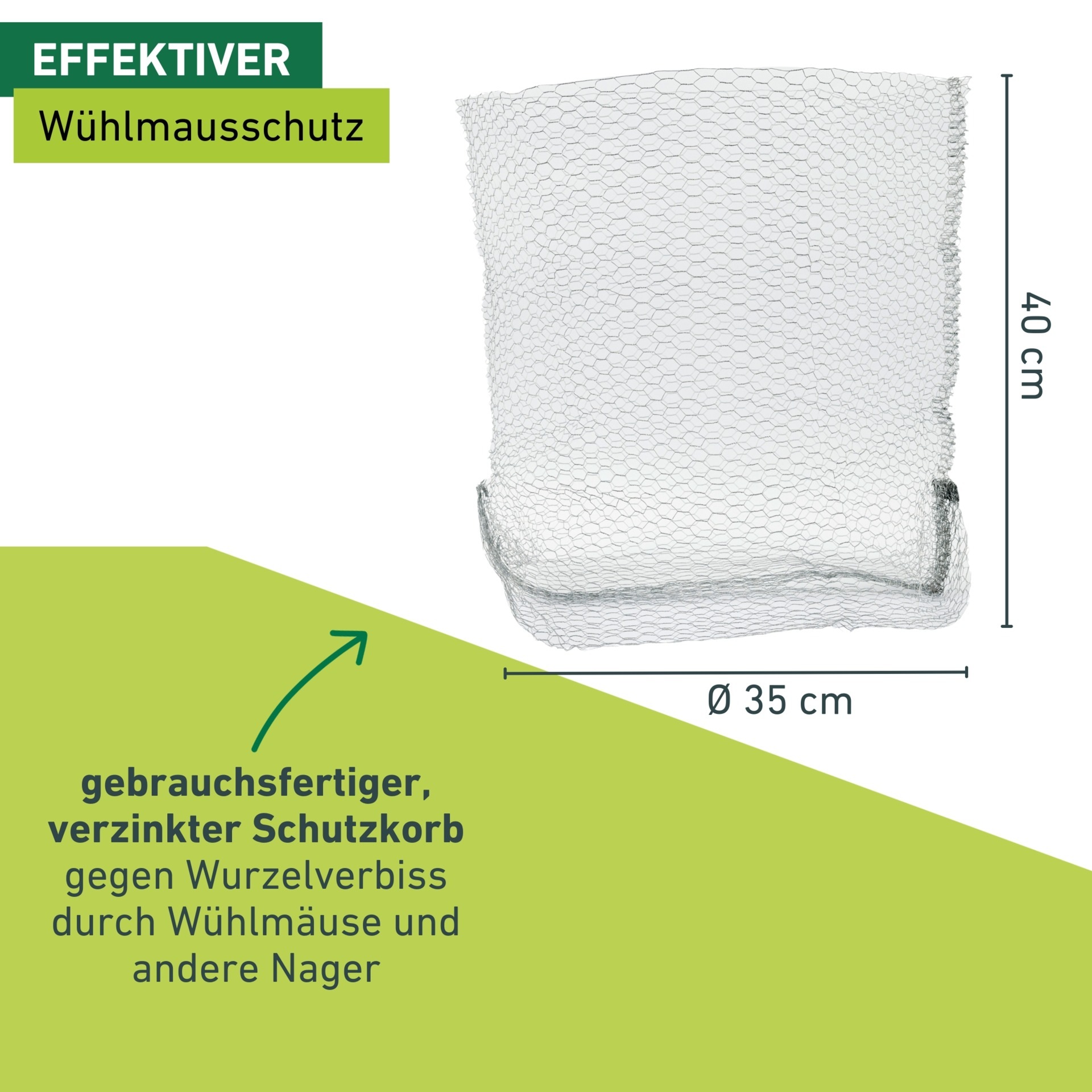 Windhager Mäusegitter »Wühlmaus Schutzkorb gegen Wurzelverbiss durch Wühlmäuse« Ø 35 cm, Höhe 40 cm, oder Ø 60 cm, Höhe 70 cm, verzinkt