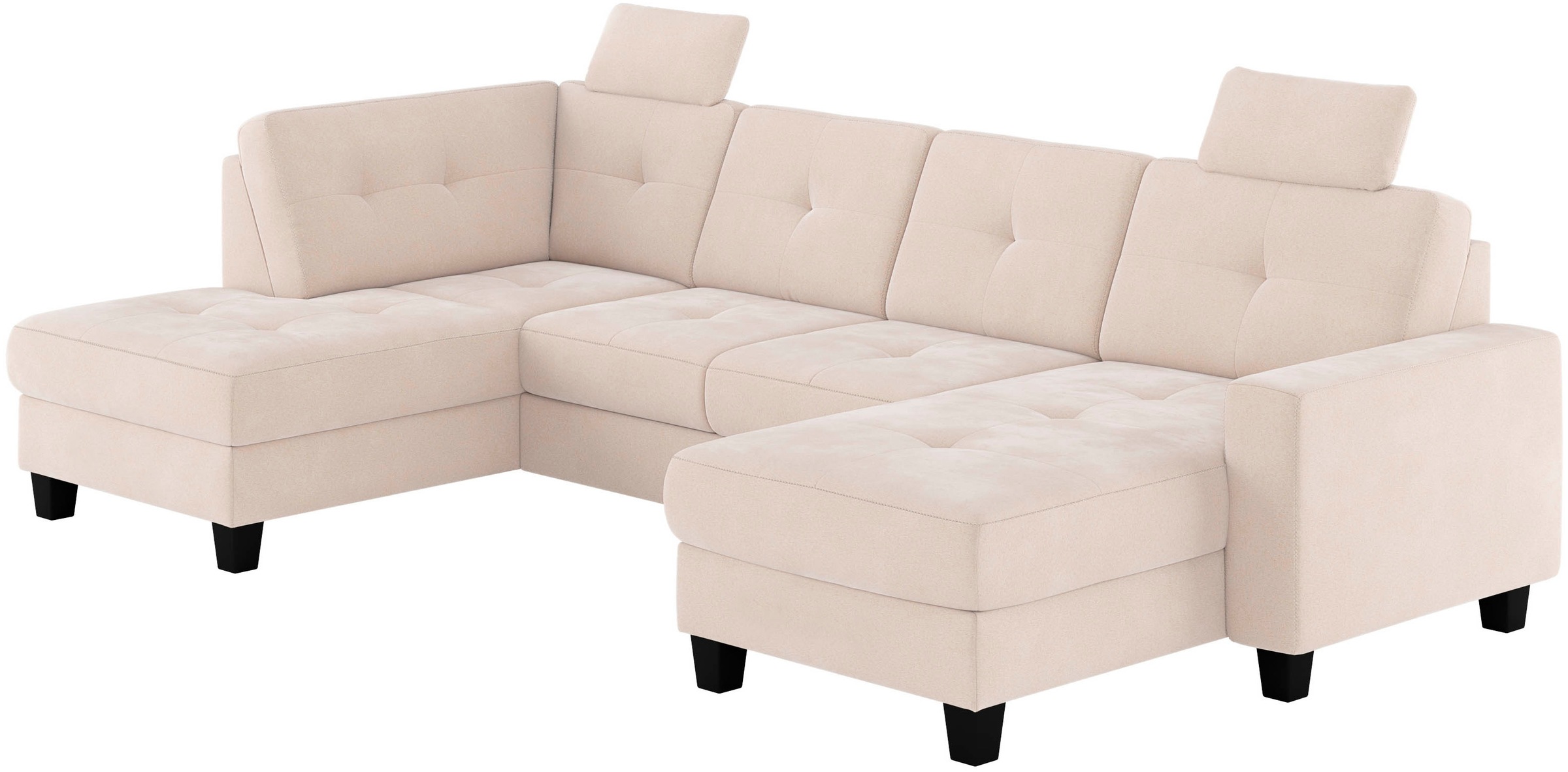 Places of Style Wohnlandschaft »Varese«, Kreuznaht in beige
