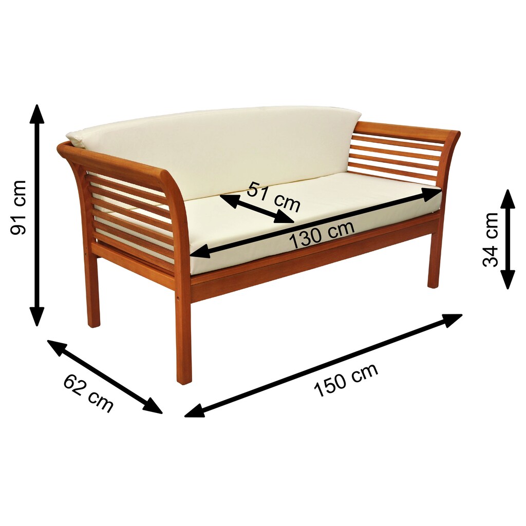 indoba Gartenlounge-Set »Samoa«, (4 tlg.)