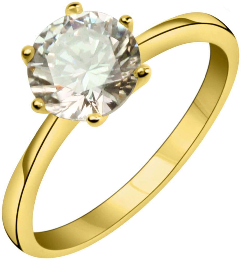 Goldring »Schmuck Geschenk Gold 375 Fingerring Verlobungsring Ring Solitär«, mit...