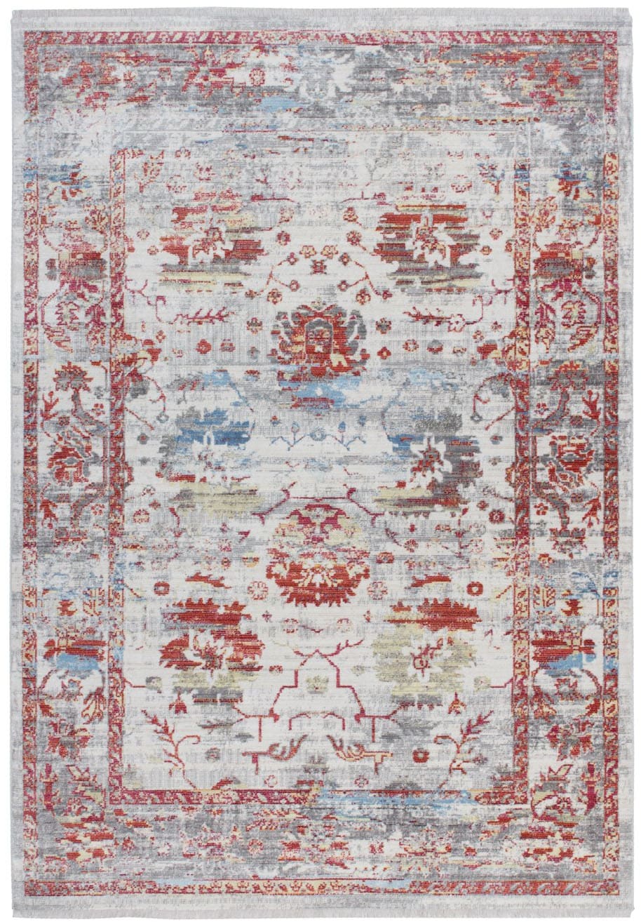 Arte Espina Teppich »Antigua 100«, rechteckig, 9 mm Höhe, Fransenteppich im Vintage-Design, brillantes Farbenspiel