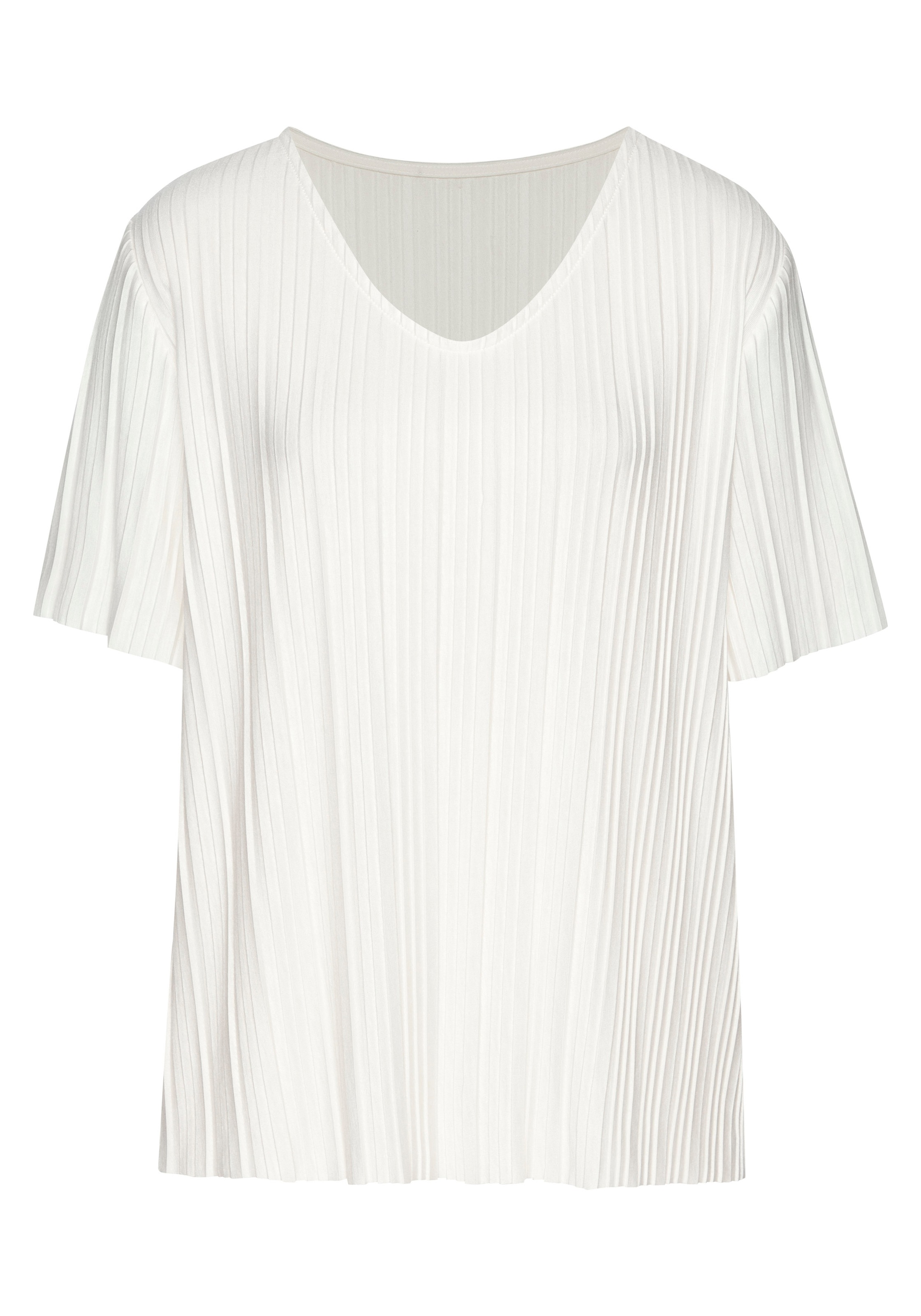 LASCANA Plisseeshirt Angenehme Viskose-Mischqualität günstig online kaufen