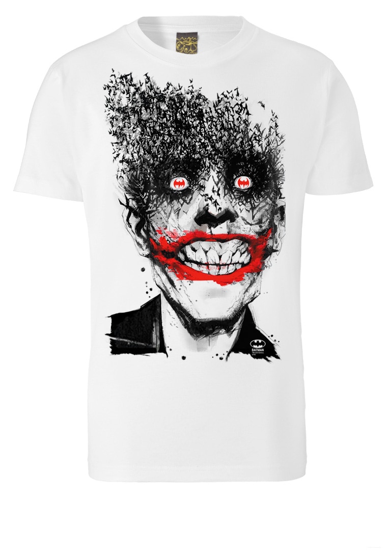 LOGOSHIRT T-Shirt »DC Batman - Joker Bats«, mit schaurigem Joker-Frontprint