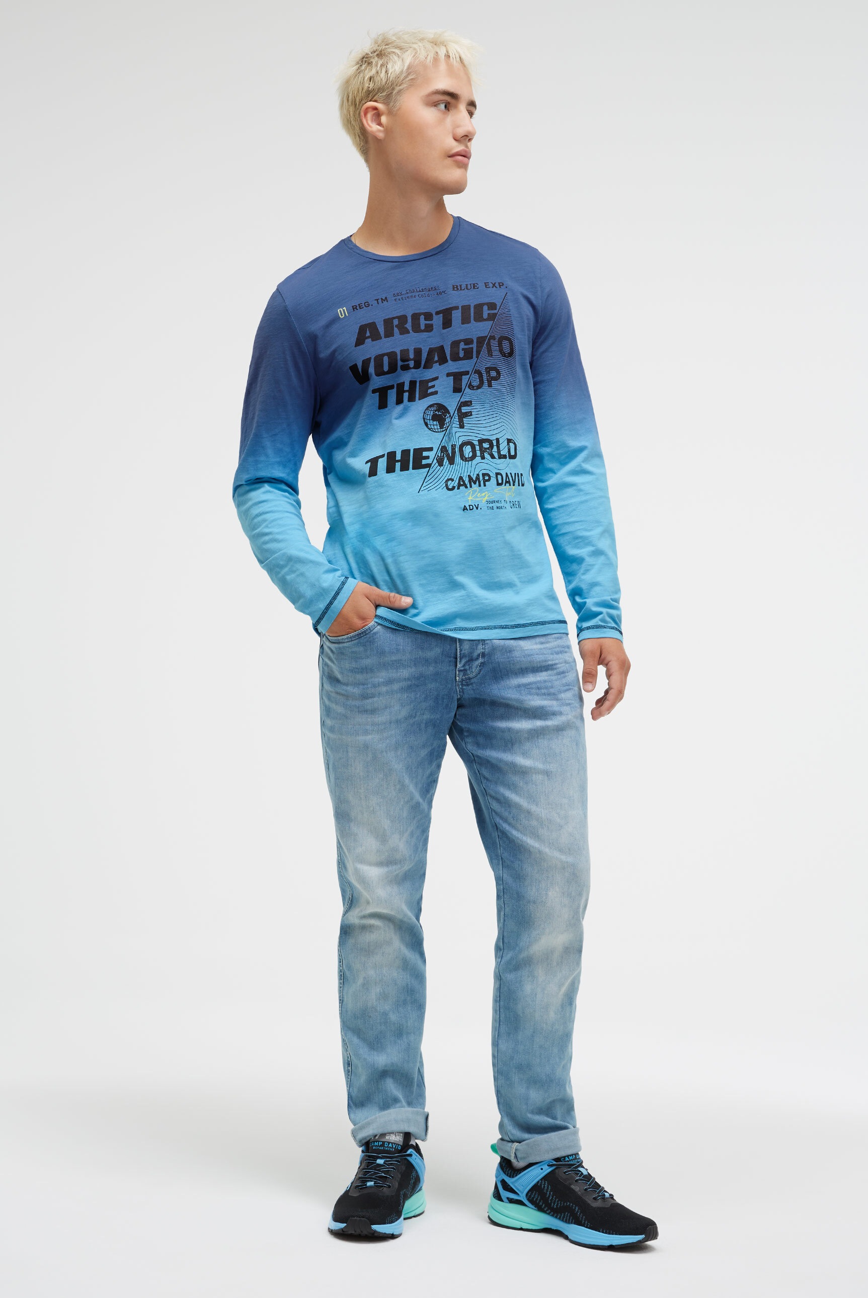 CAMP DAVID Langarmshirt, aus Baumwolle
