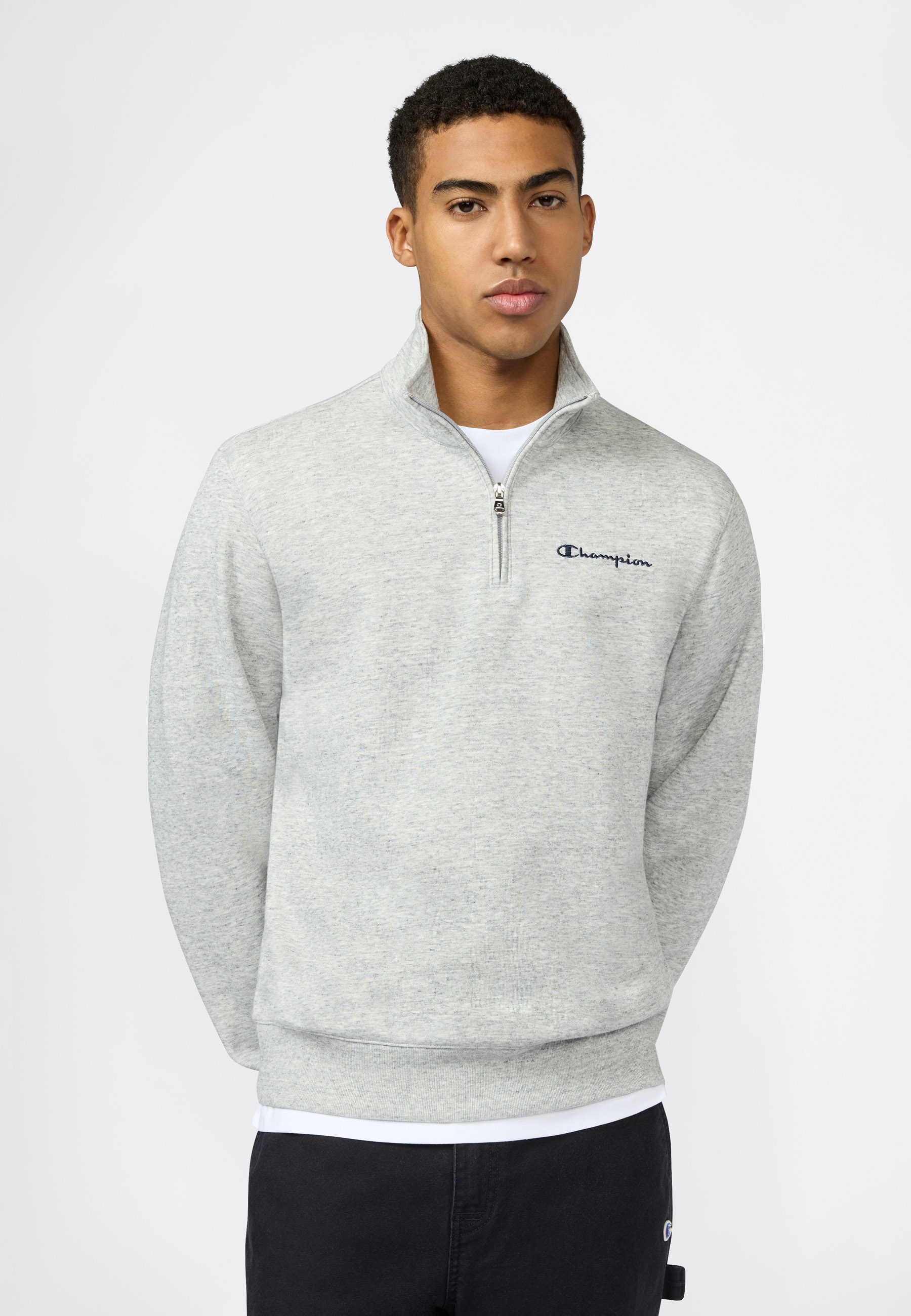 Champion Sweatshirt "ICONS CONTRAST Terry Half Zip Sweatshirt", mit Halb-Zip-Verschluss, aus Baumwolle und Polyester