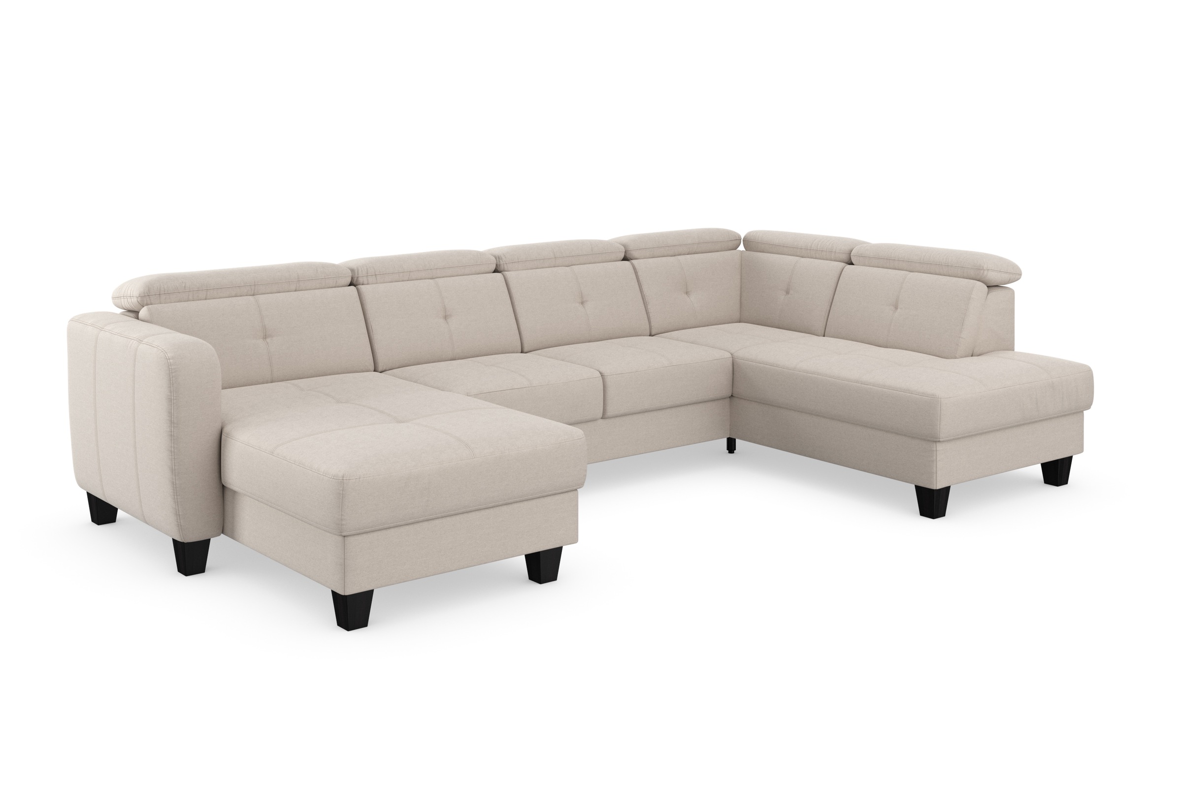 sit&more Wohnlandschaft »Belluci U-Form«, Kopfteilverstellung und Federkern, wahlweise mit Bettfunktion