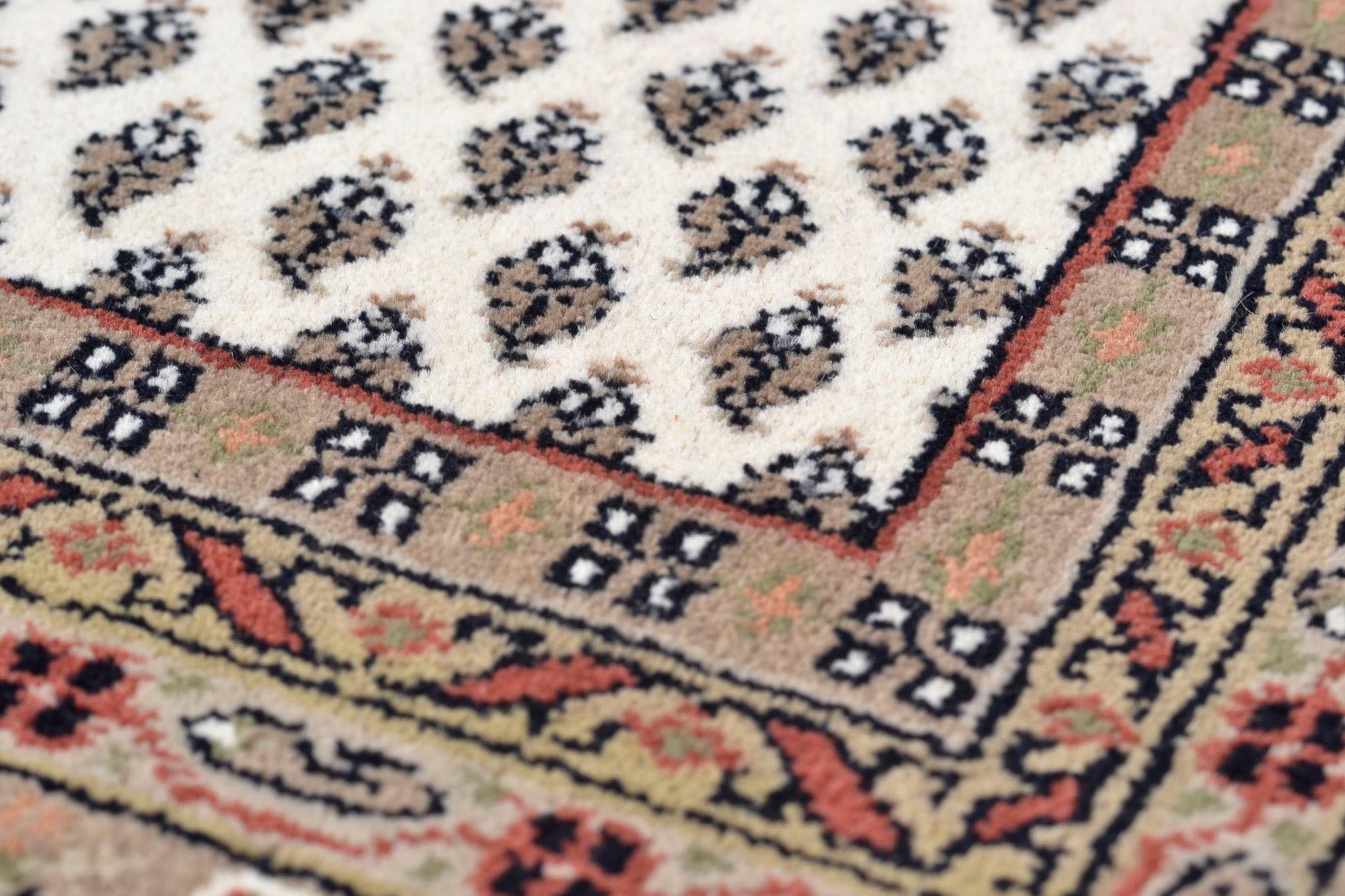 Orientteppich THEKO "Chandi Mir", braun (creme, braun), H:12mm Ø:200cm, Schurwolle, Teppiche, Fransenteppich, reine Wolle handgeknüpft, mit Fransen 3