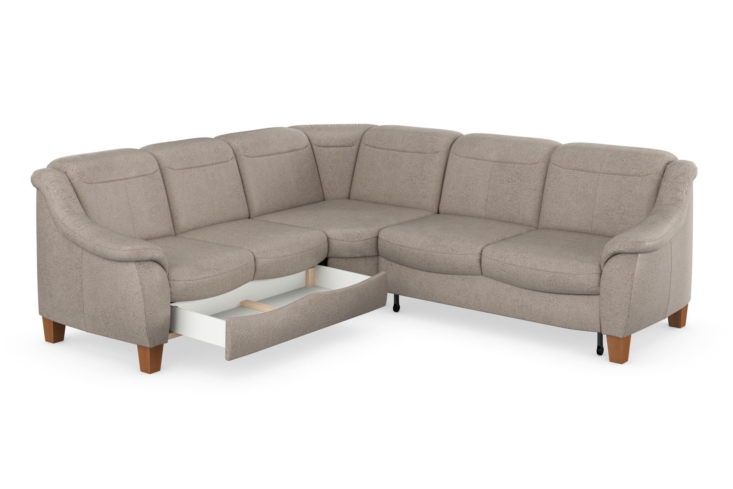 Home affaire Ecksofa »Caldera L-Form«, Federkern, wahlweise mit Kopfteilverstellung, Bettfunktion, Bettkasten