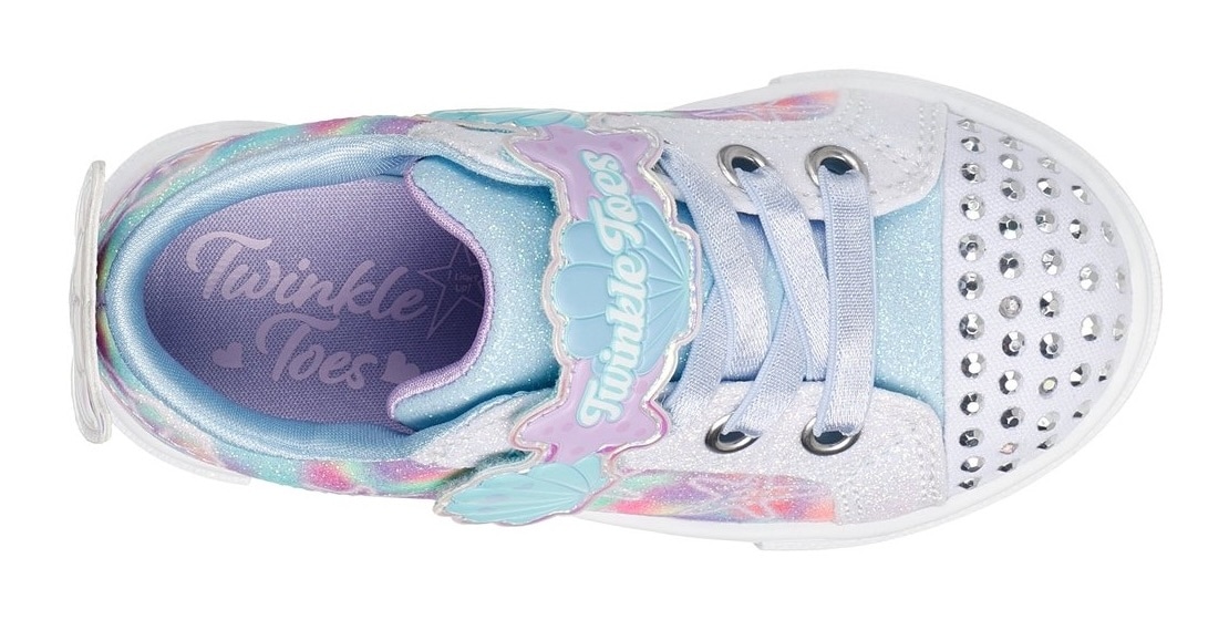 Skechers Lauflernschuh »TWINKLE SPARKS LIGHTS«, Sneaker,Blink,-Klettschuh mit Glitzer, Größenschablone zum Download