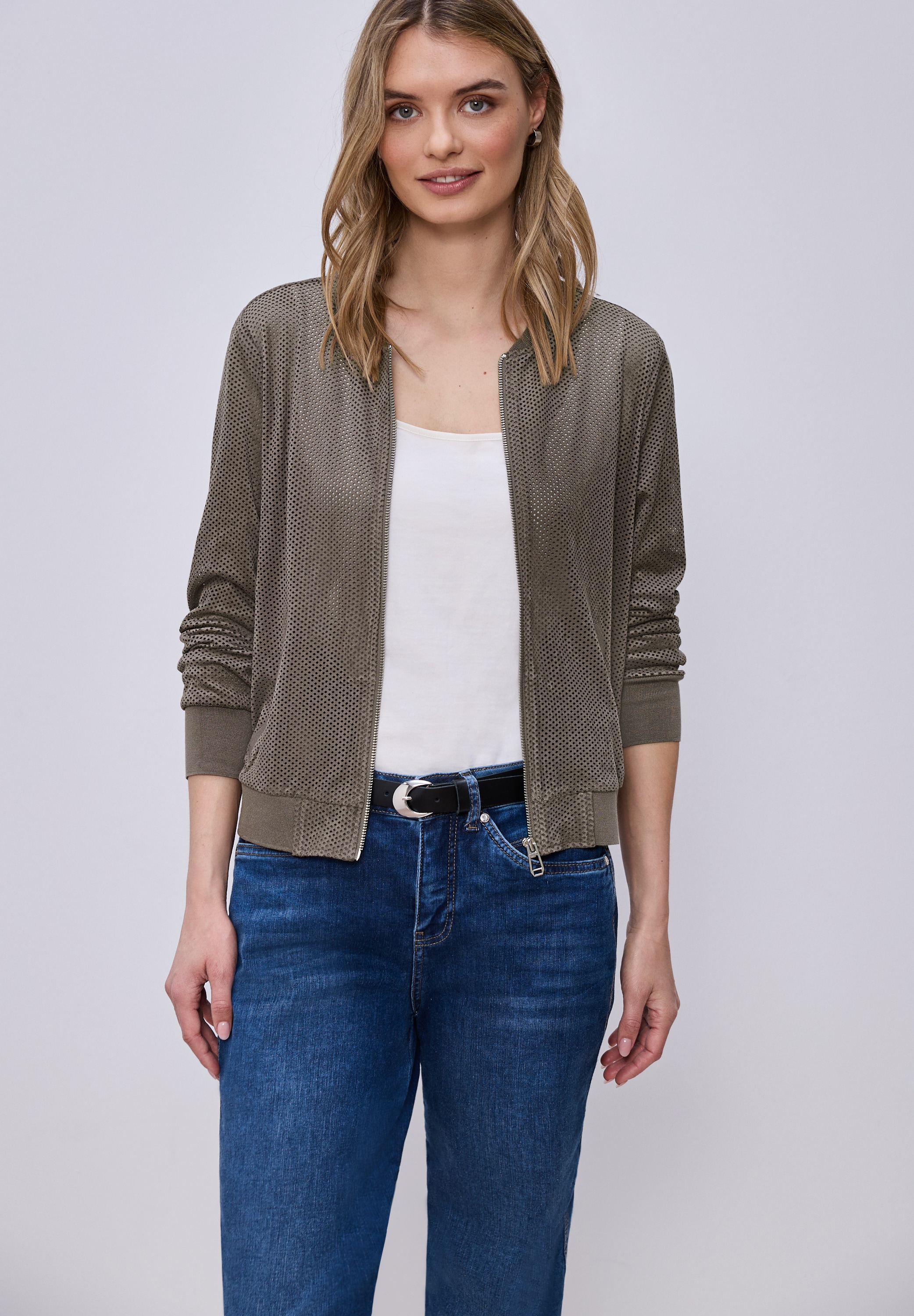 STREET ONE Kurzjacke ohne Kapuze Rundhalsausschnitt günstig online kaufen