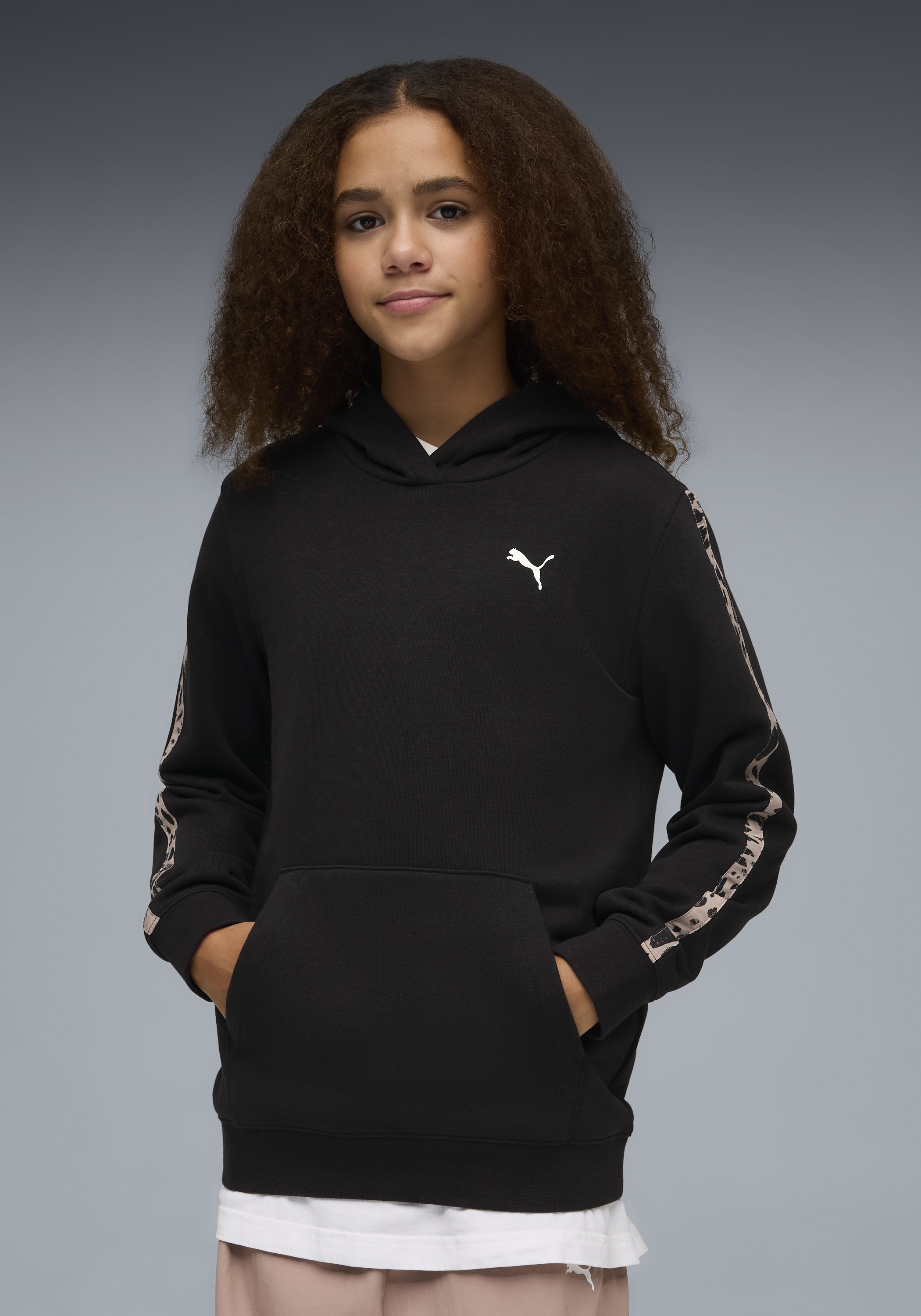 PUMA Kapuzensweatshirt "ESS GRAPHIC ANIMAL HOODIE TR G", für Jugendliche, sportlicher Stil, mit Kapuze, mit Kängurutasche