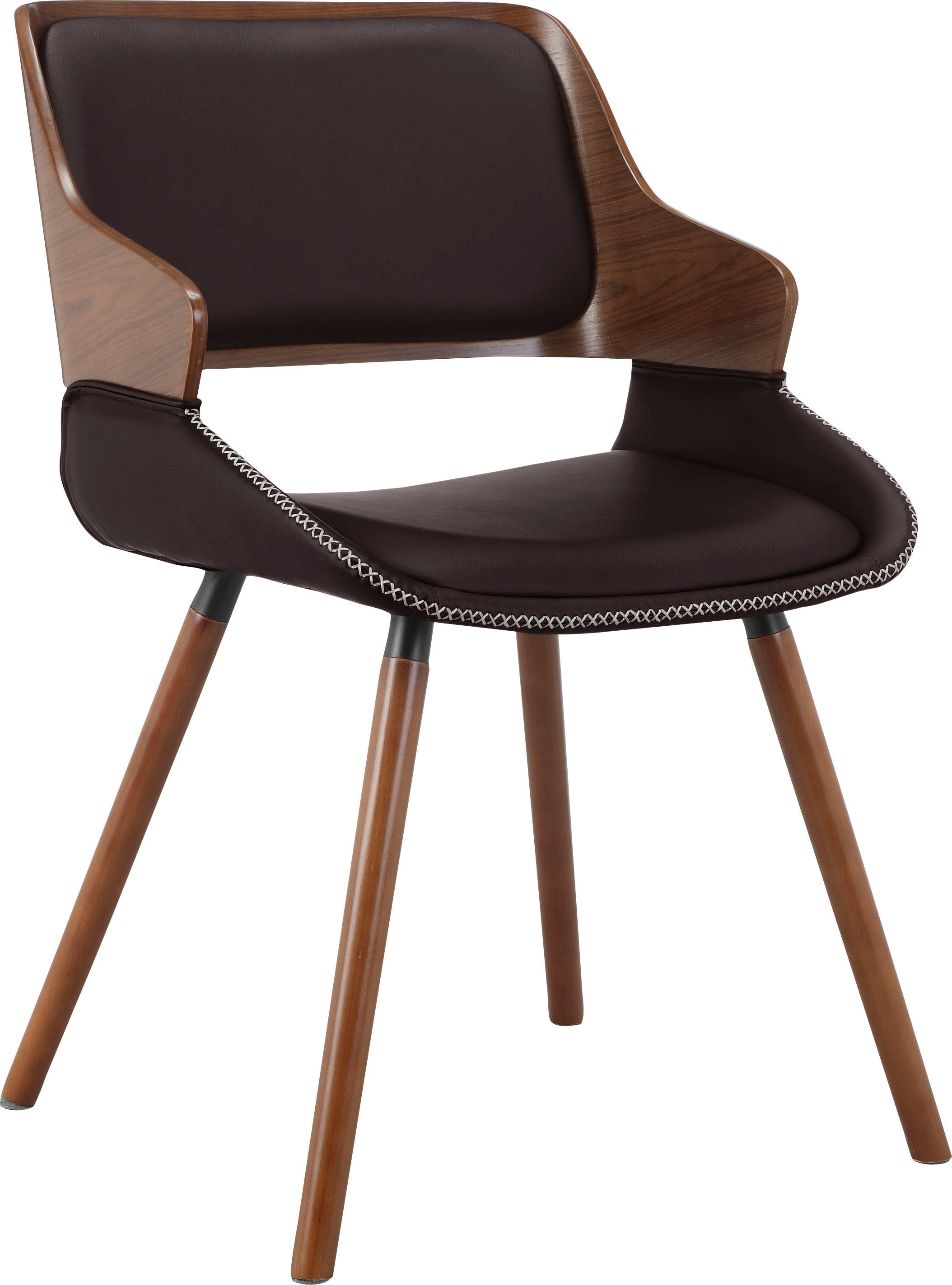 INOSIGN Armlehnstuhl »Yanara«, 2 St., festmontierten cm Sitz- Rückenkissen, 47,5 | Kunstleder, BAUR und Pappelholz, kaufen Sitzhöhe