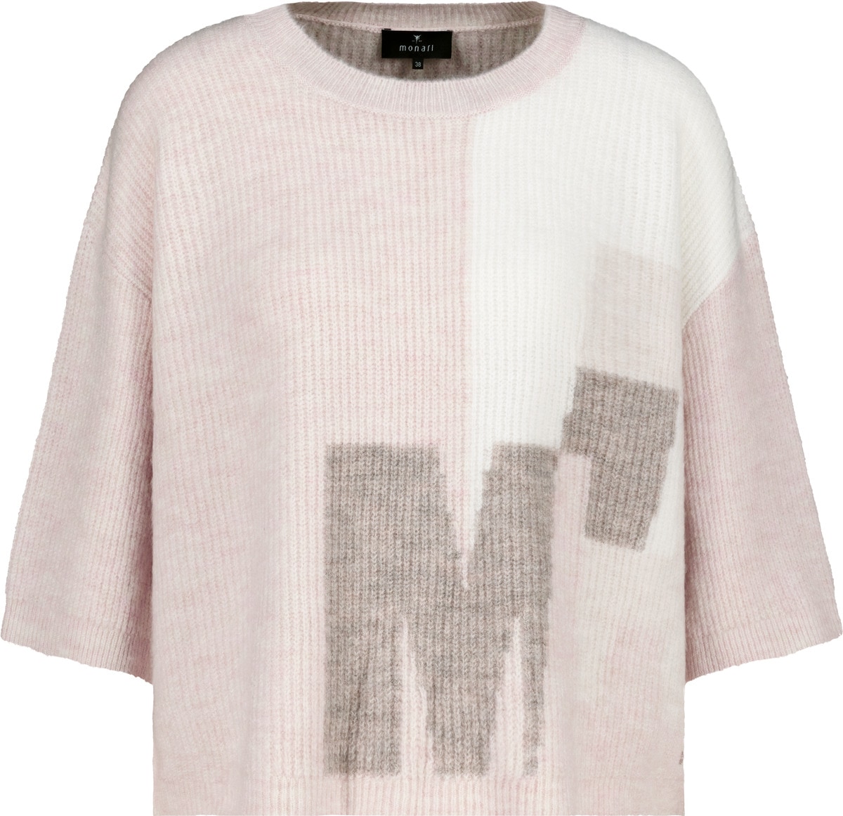 Monari Strickpullover »Pullover Intarsie« Regular fit mit Rundhalsausschnitt