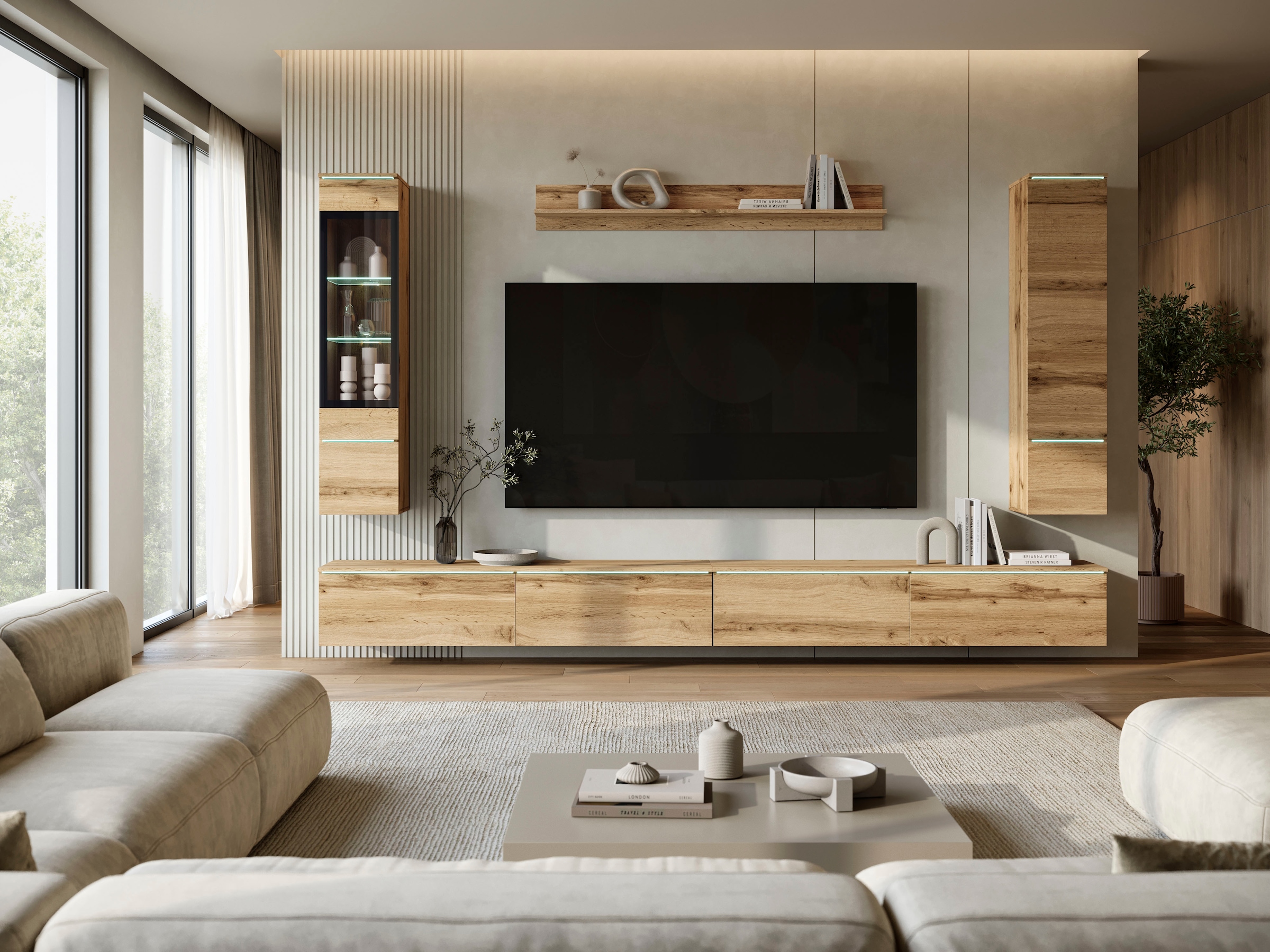 Home affaire Wohnwand »Vera, Breite 300 cm« Komplett-Set, 5 Stk. tlg.