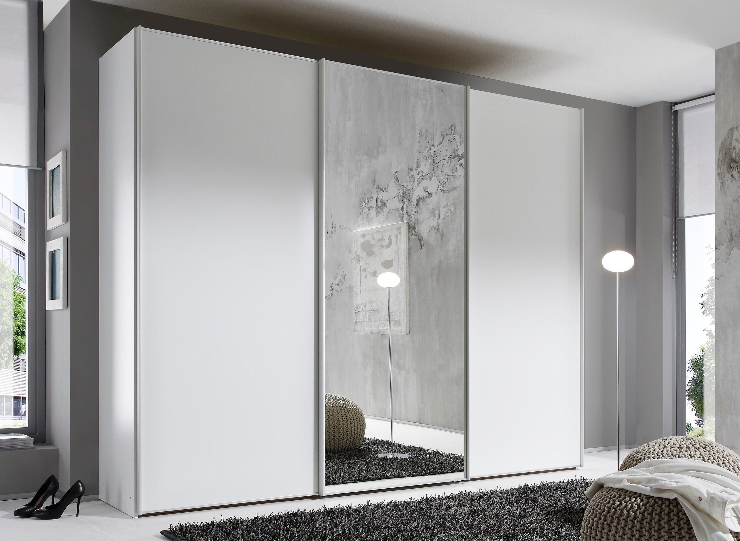 STAUD Schwebetürenschrank »Sinfonie Plus, edles Design in hochwertiger Qualität, Made in Germany«, Mit Spiegeltür und vier verschiedenen Ausstattungsvarianten