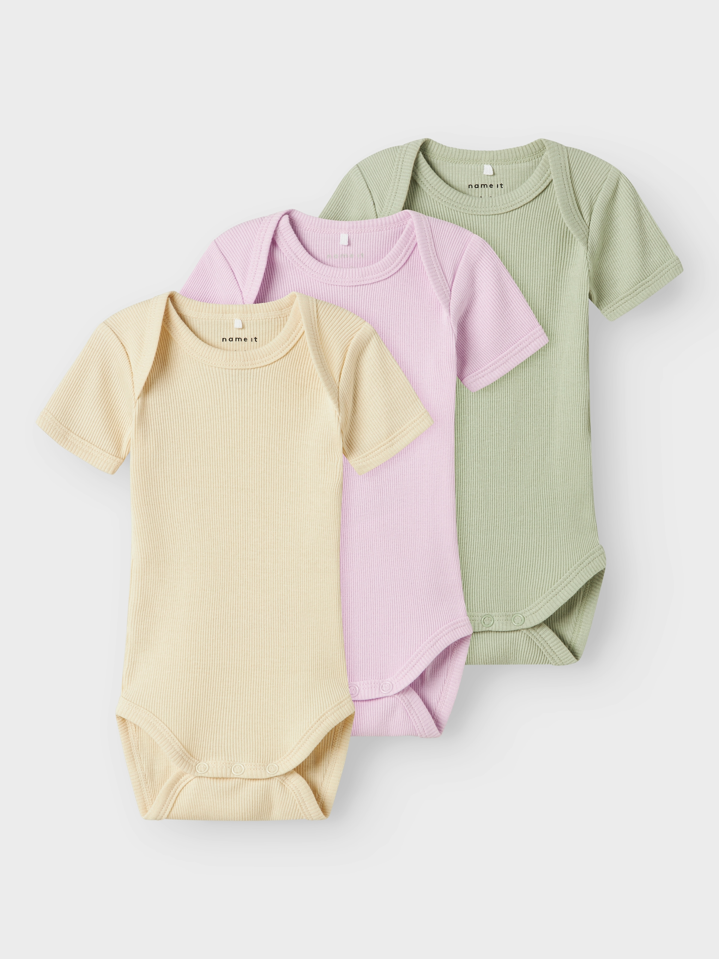 Name It Kurzarmbody »NBNBODY 3P SS SOLID RIB NOOS« Packung, 3 Stk.