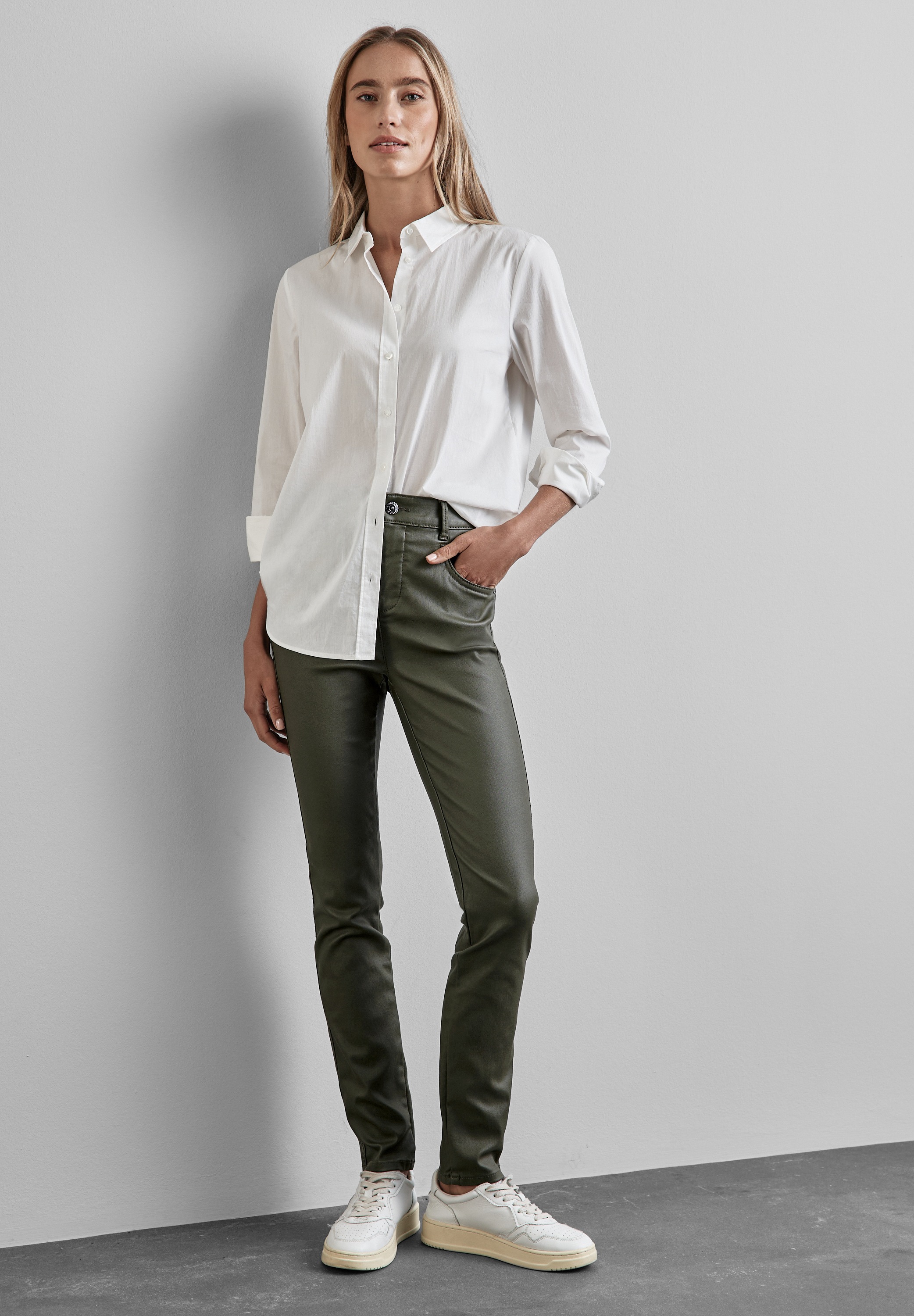 STREET ONE Lederimitathose, High Waist