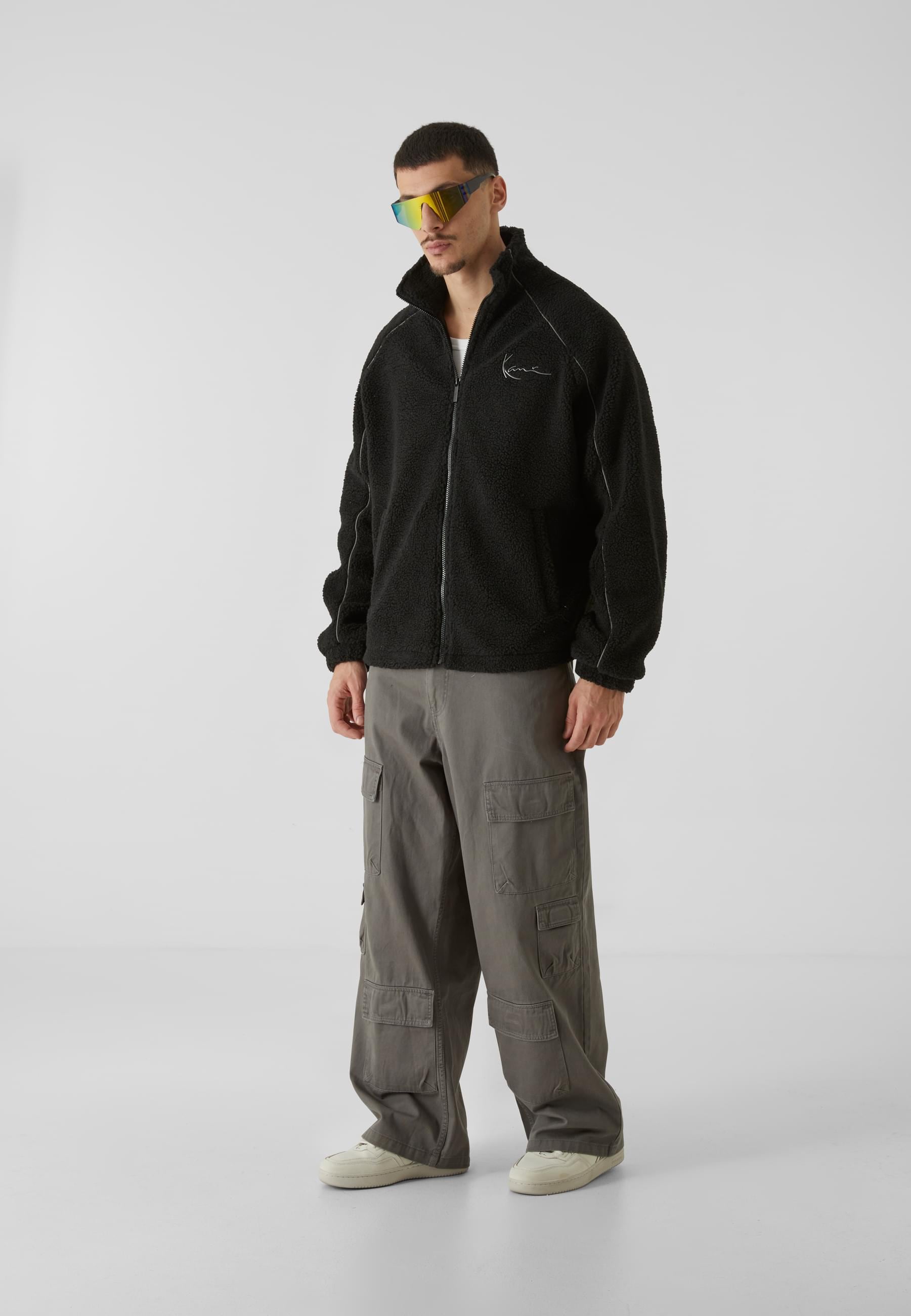 Karl Kani Allwetterjacke »Karl Kani Karl Kani Metal Signature Teddy Jacket«, (1 St.), ohne Kapuze